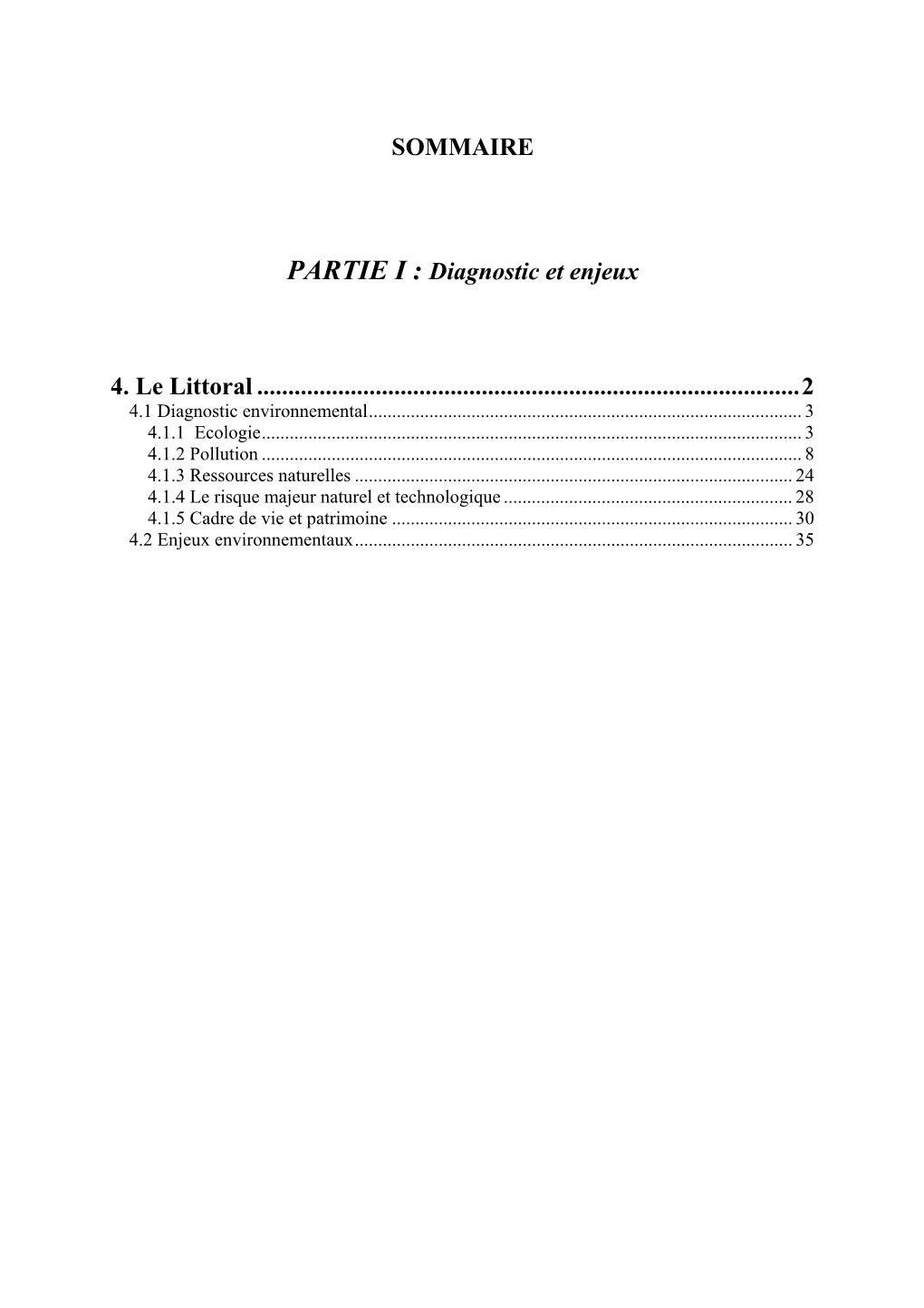 Diagnostic Et Enjeux 4. Le Littoral