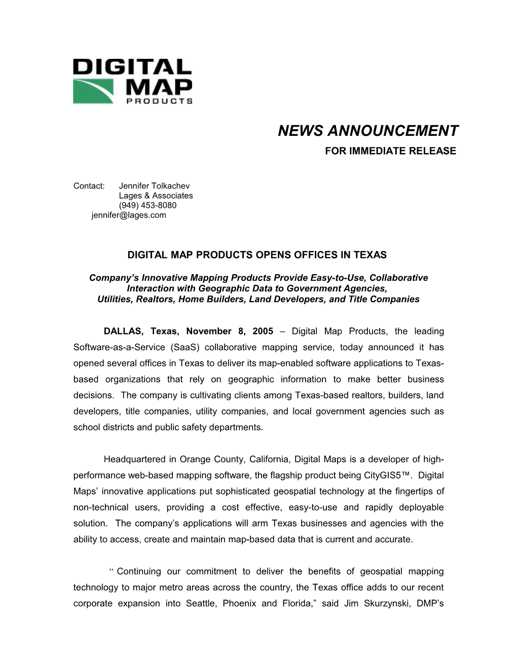 Digital Map Products Opens Texas Office /Page 2