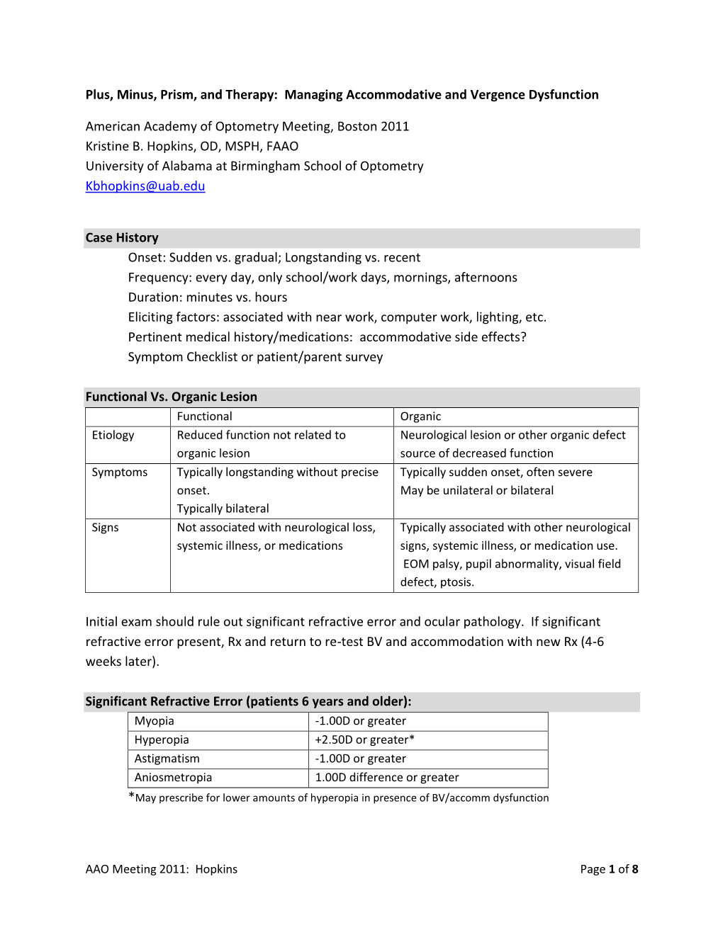 Managing Accommodative and Vergence Dysfunction