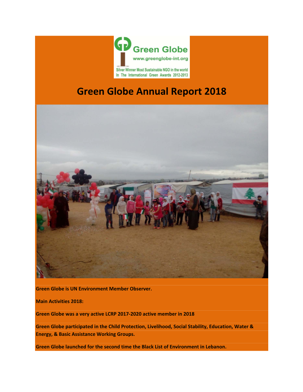Green Globe Annual Report 2018