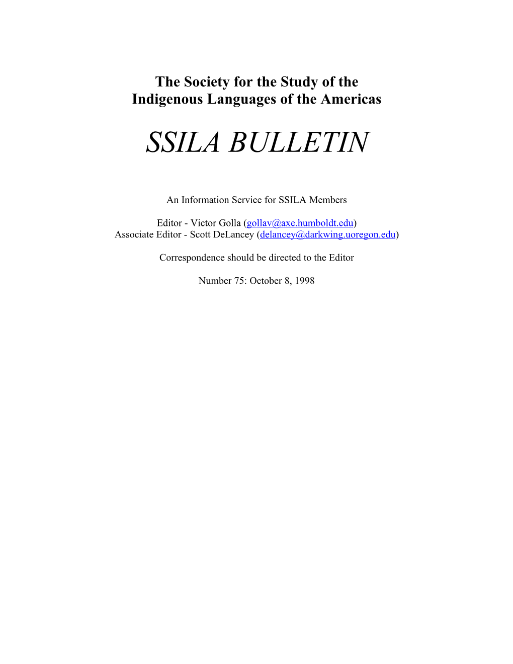 Ssila Bulletin