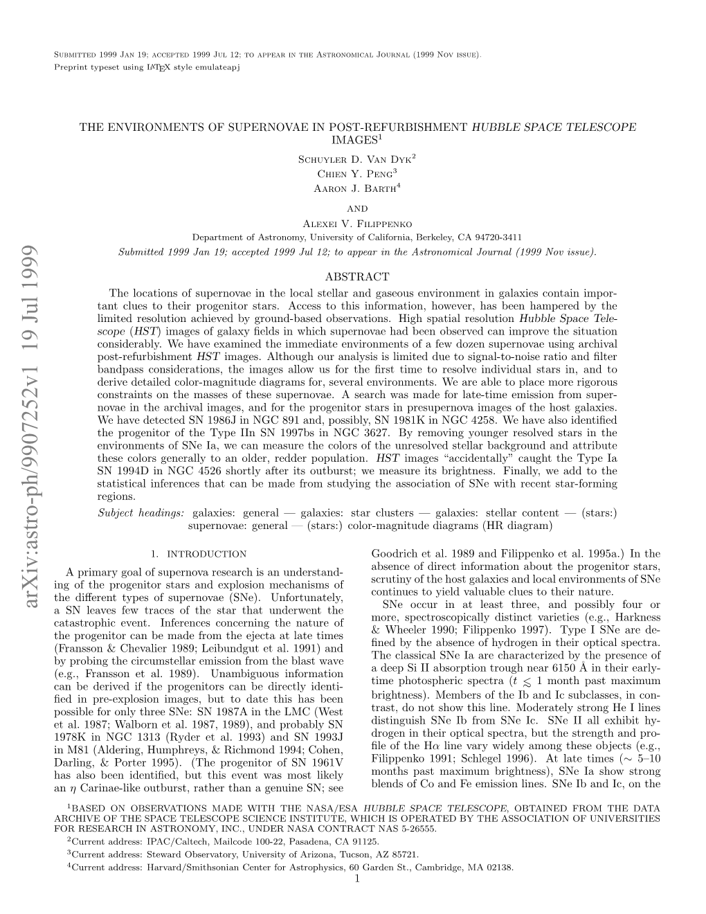 The Environments of Supernovae in Post-Refurbishment Hubble Space Telescope Images