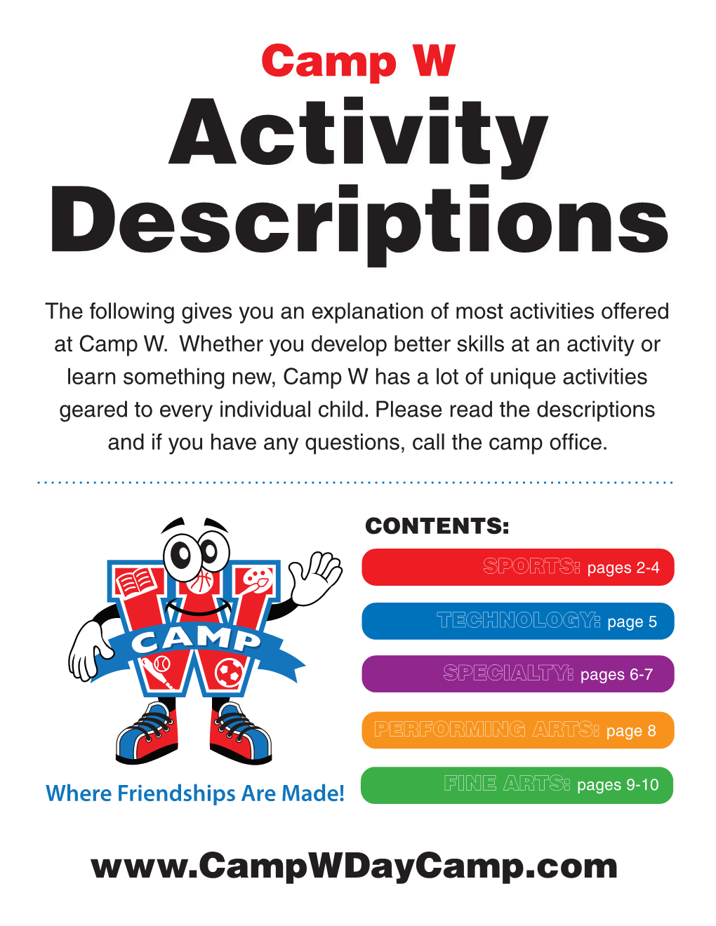 Activity Descriptions