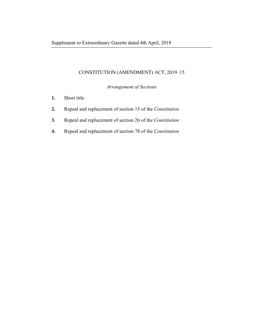 Constitution (Amendment) Act, 2019–15