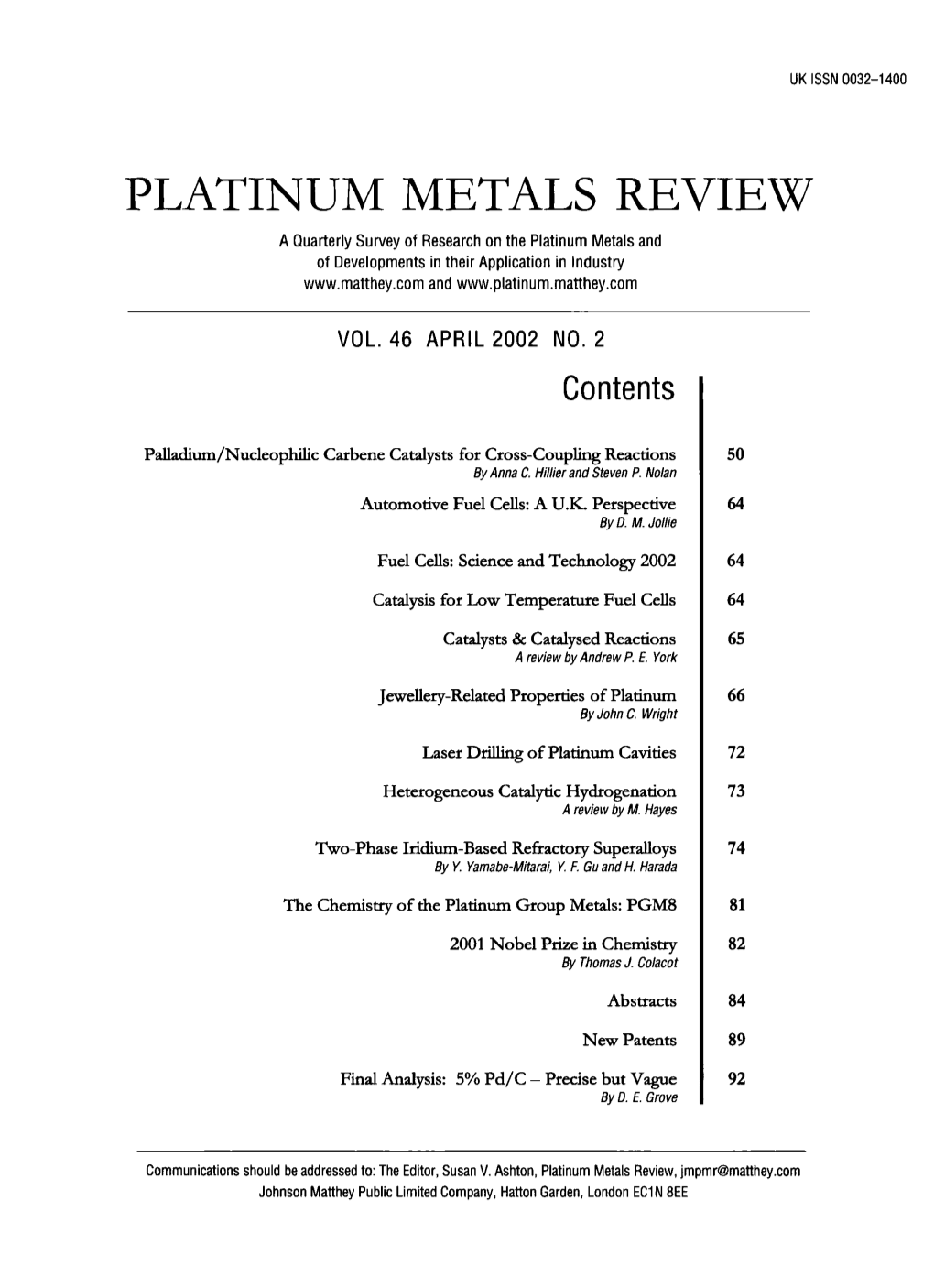 Platinum Metals Review