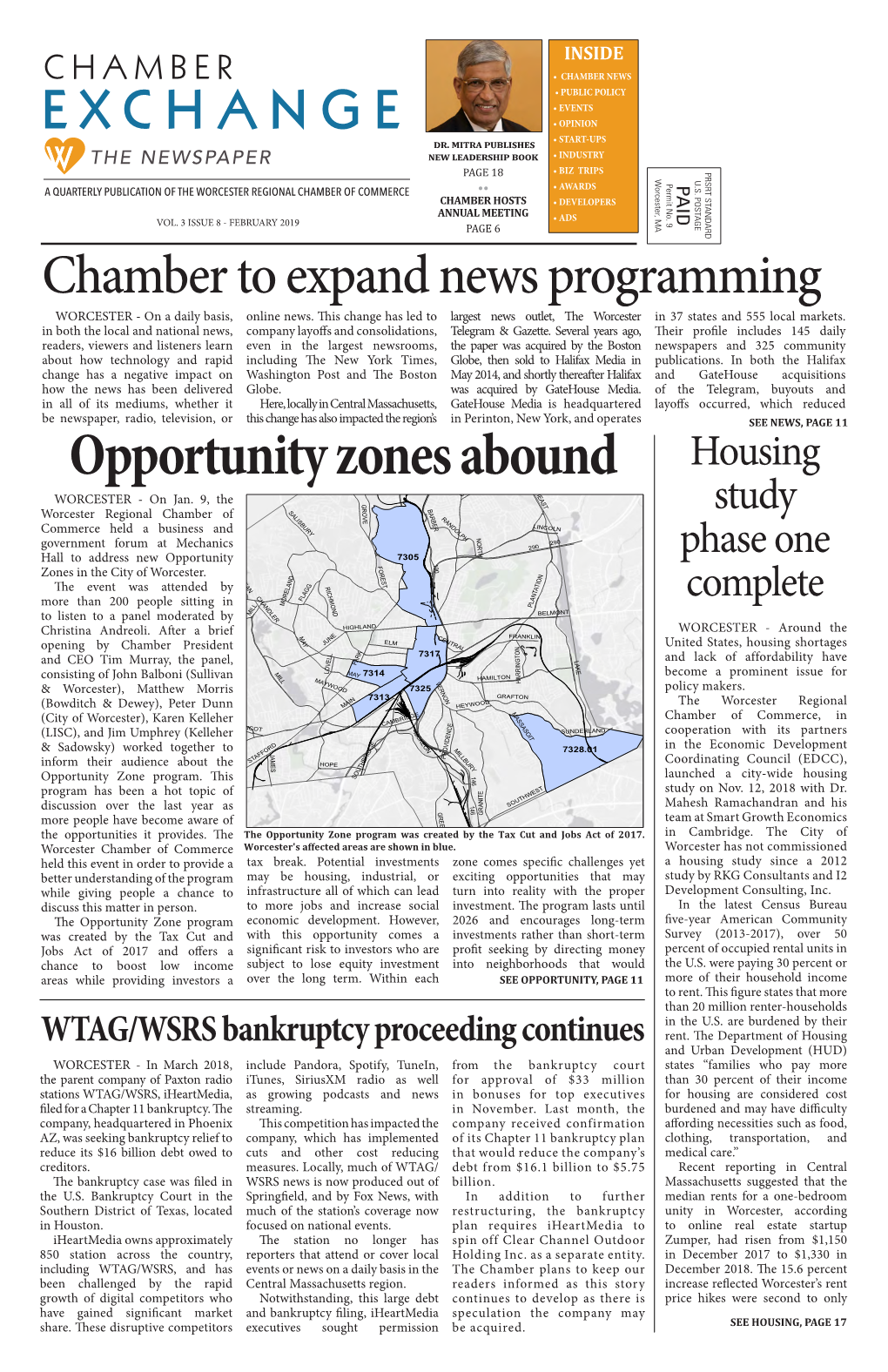 FEBRUARY 2019 PAGE 6 Chamber to Expand News Programming WORCESTER - on a Daily Basis, Online News