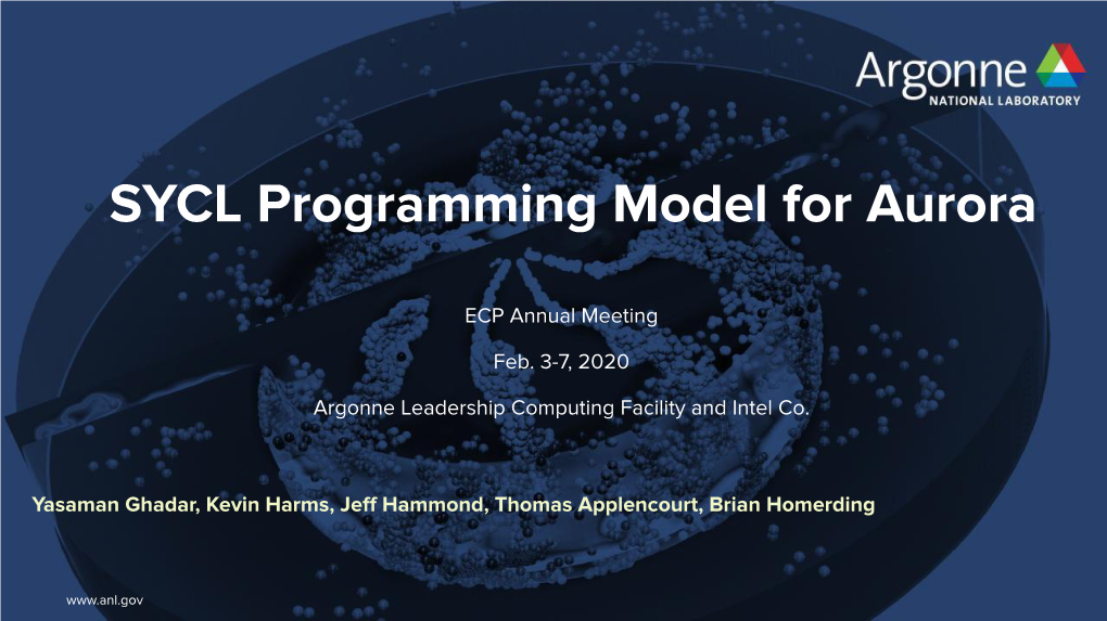 SYCL Programming Model for Aurora