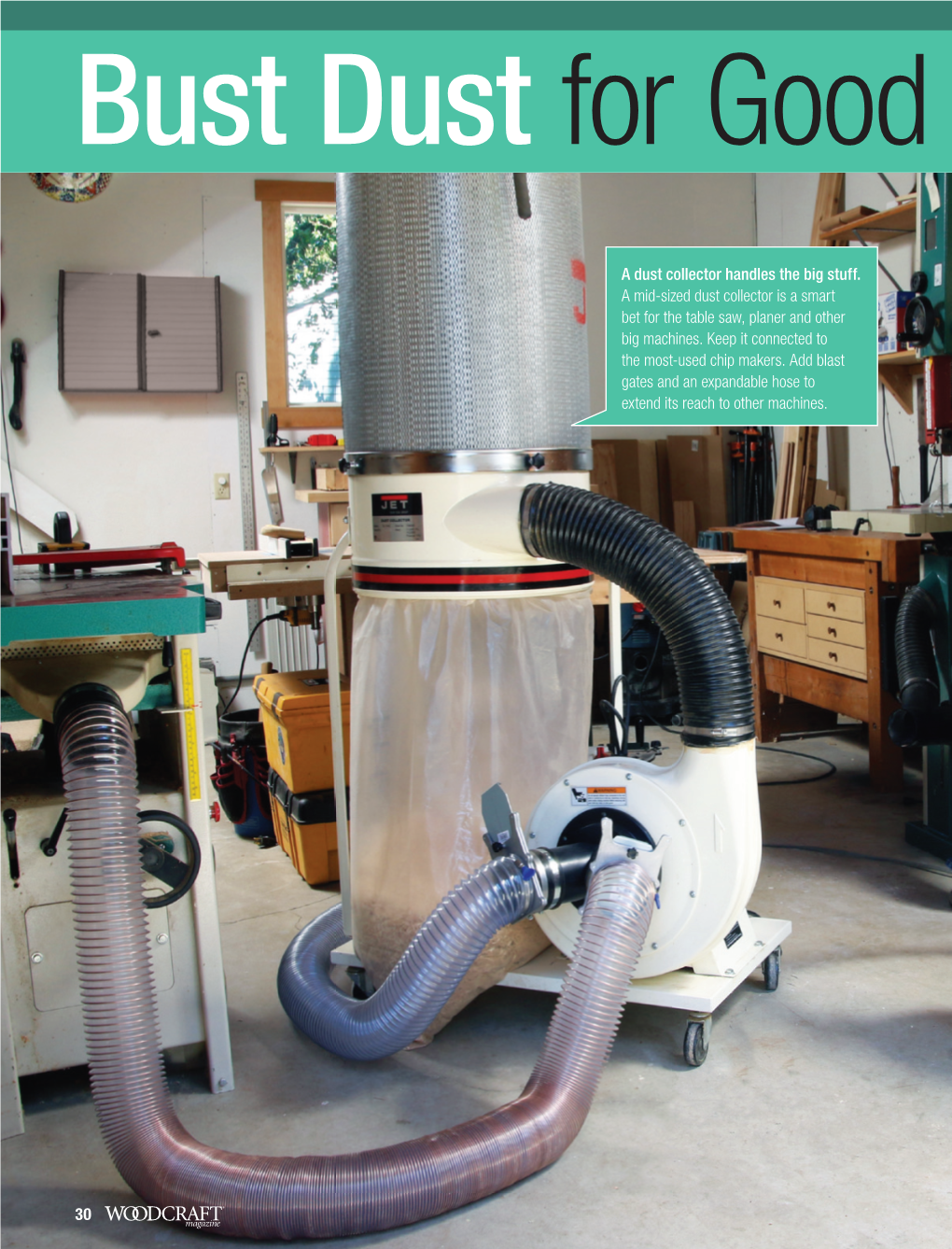 A Dust Collector Handles the Big Stuff. a Mid-Sized Dust Collector Is a Smart Bet for the Table Saw, Planer and Other Big Machines