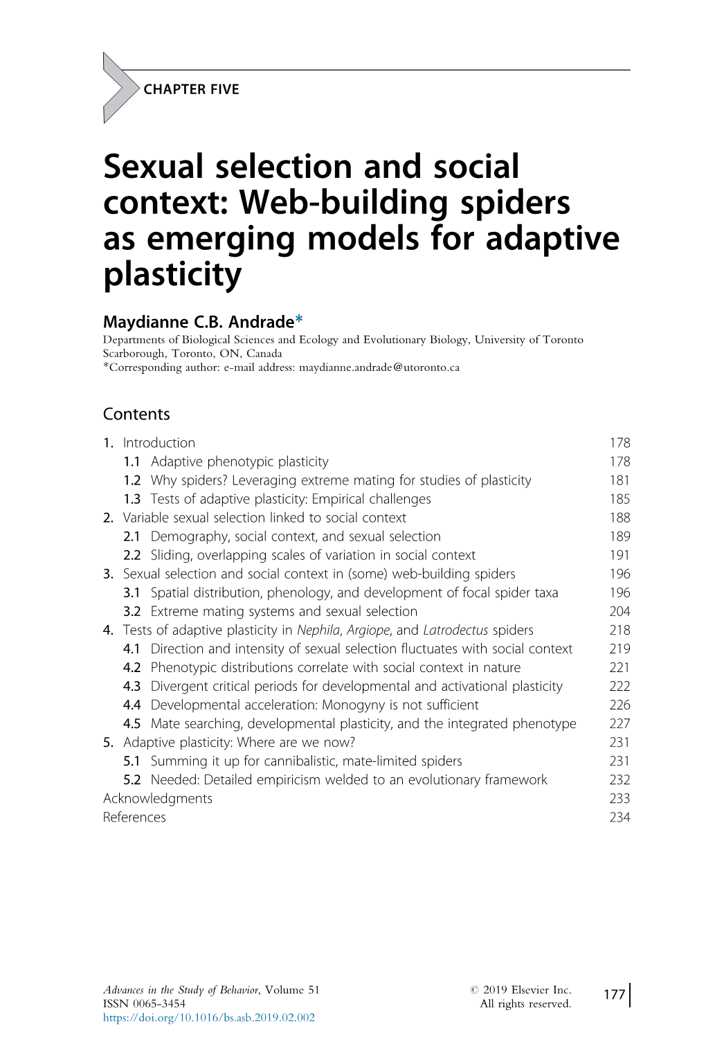 Sexual Selection and Social Context: Web-Building Spiders As Emerging Models for Adaptive Plasticity