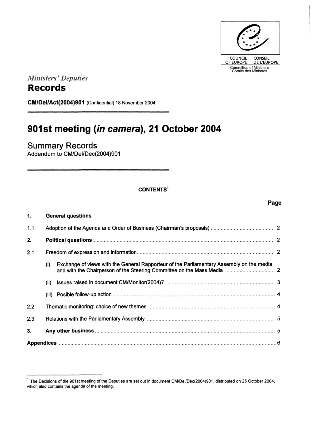 Records 901St Meeting