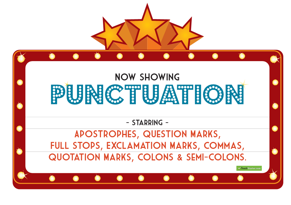 Now Showing Apostrophes, Question Marks, Full Stops, Exclamation Marks, Commas, Quotation Marks, Colons & Semi-Colons