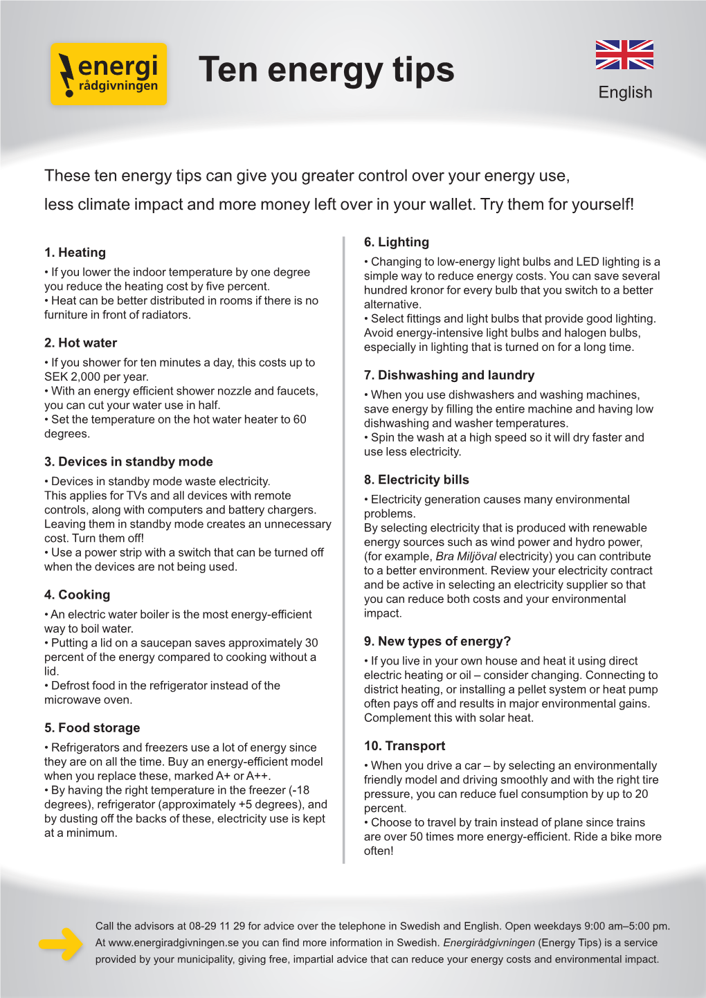 Ten Energy Tips English