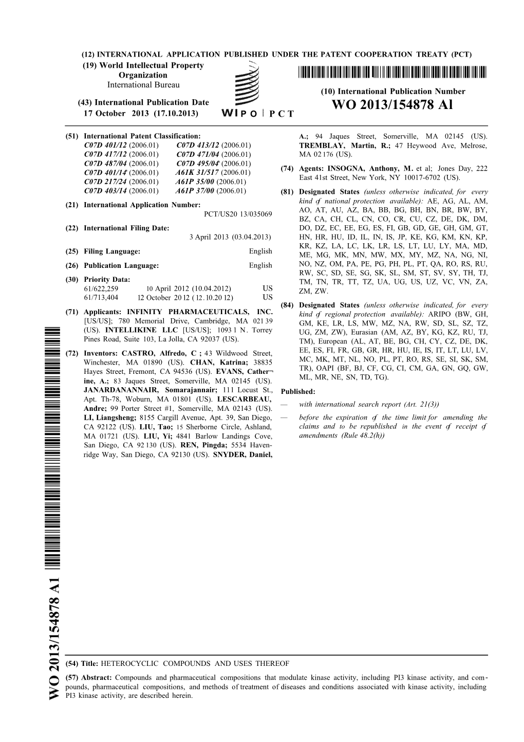 WO 2013/154878 Al 17 October 2013 (17.10.2013) P O P C T