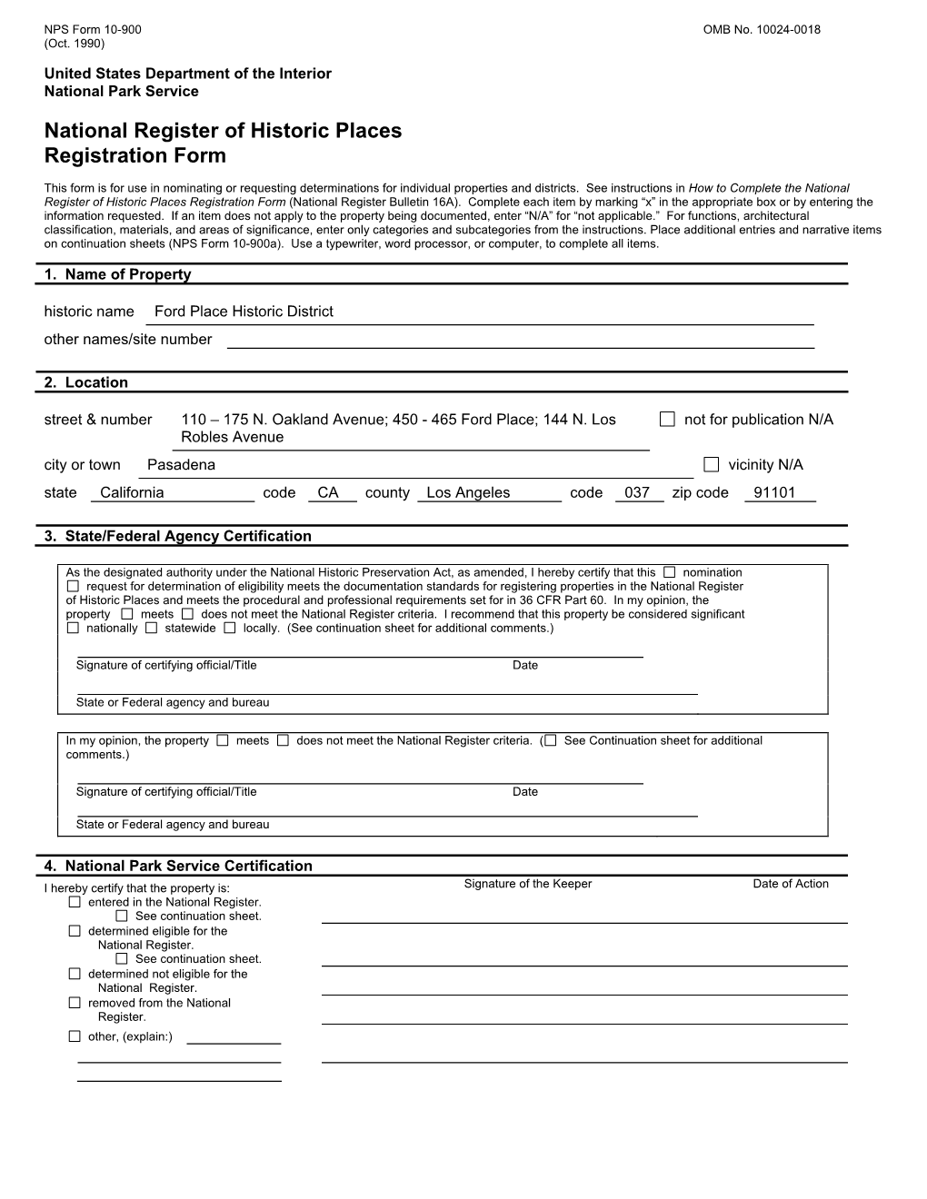 National Register of Historic Places Registration Form