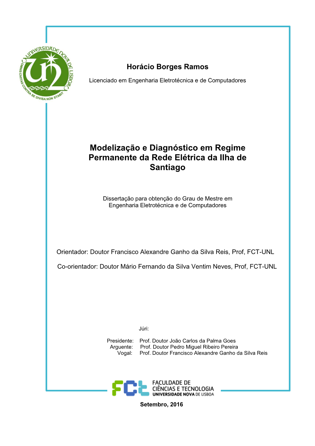 Modelização E Diagnóstico Em Regime Permanente Da Rede Elétrica Da Ilha De Santiago