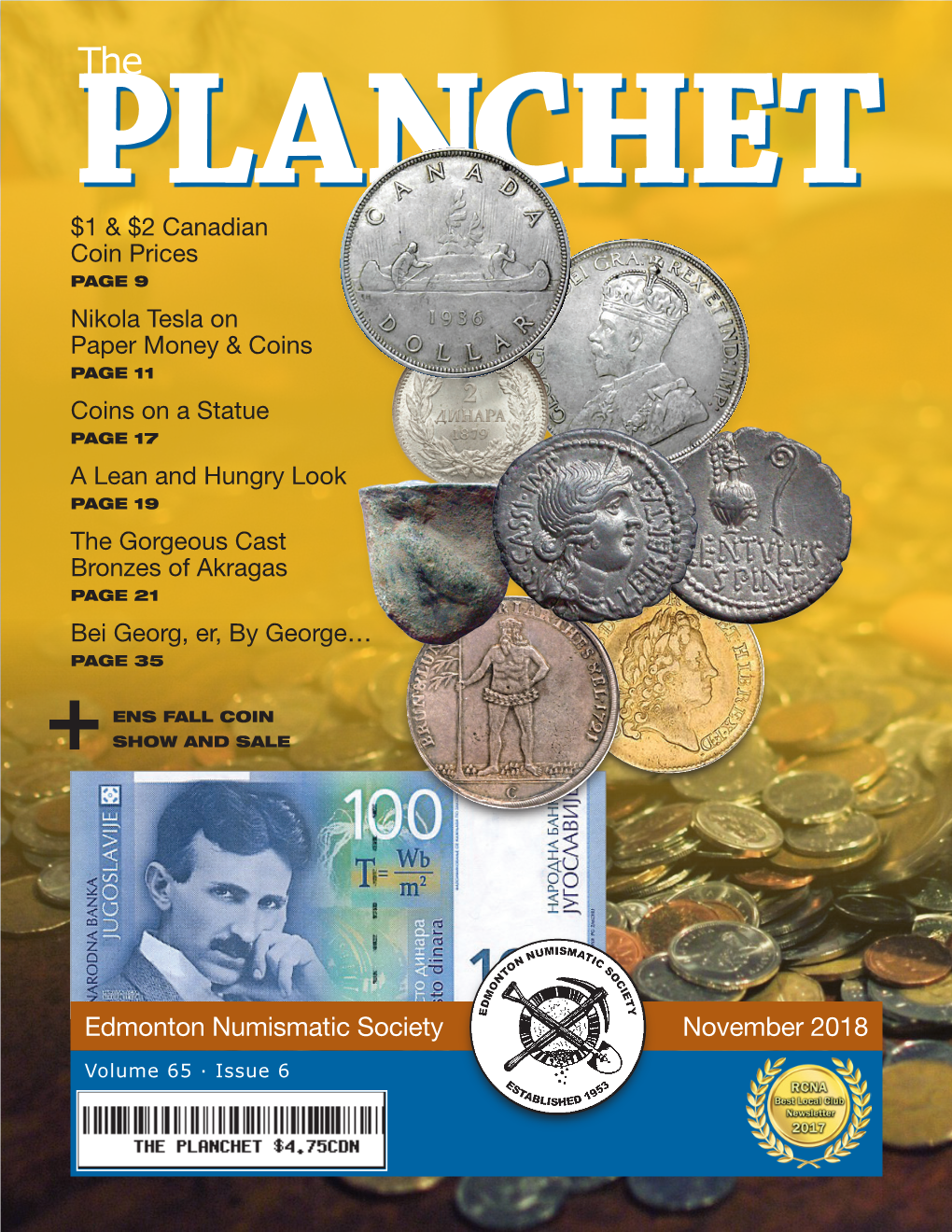 Edmonton Numismatic Society November 2018