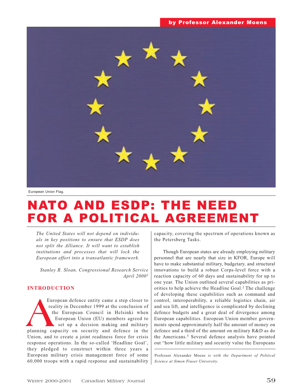 Nato and Esdp: the Need for a Political Agreement