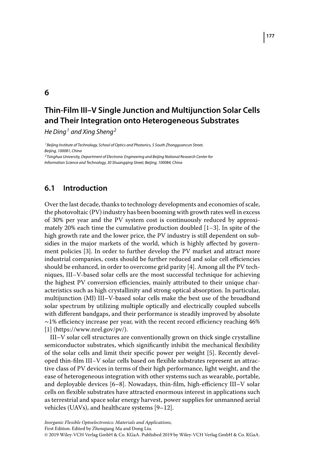 6 Thin-Film III–V Single Junction and Multijunction Solar Cells and Their