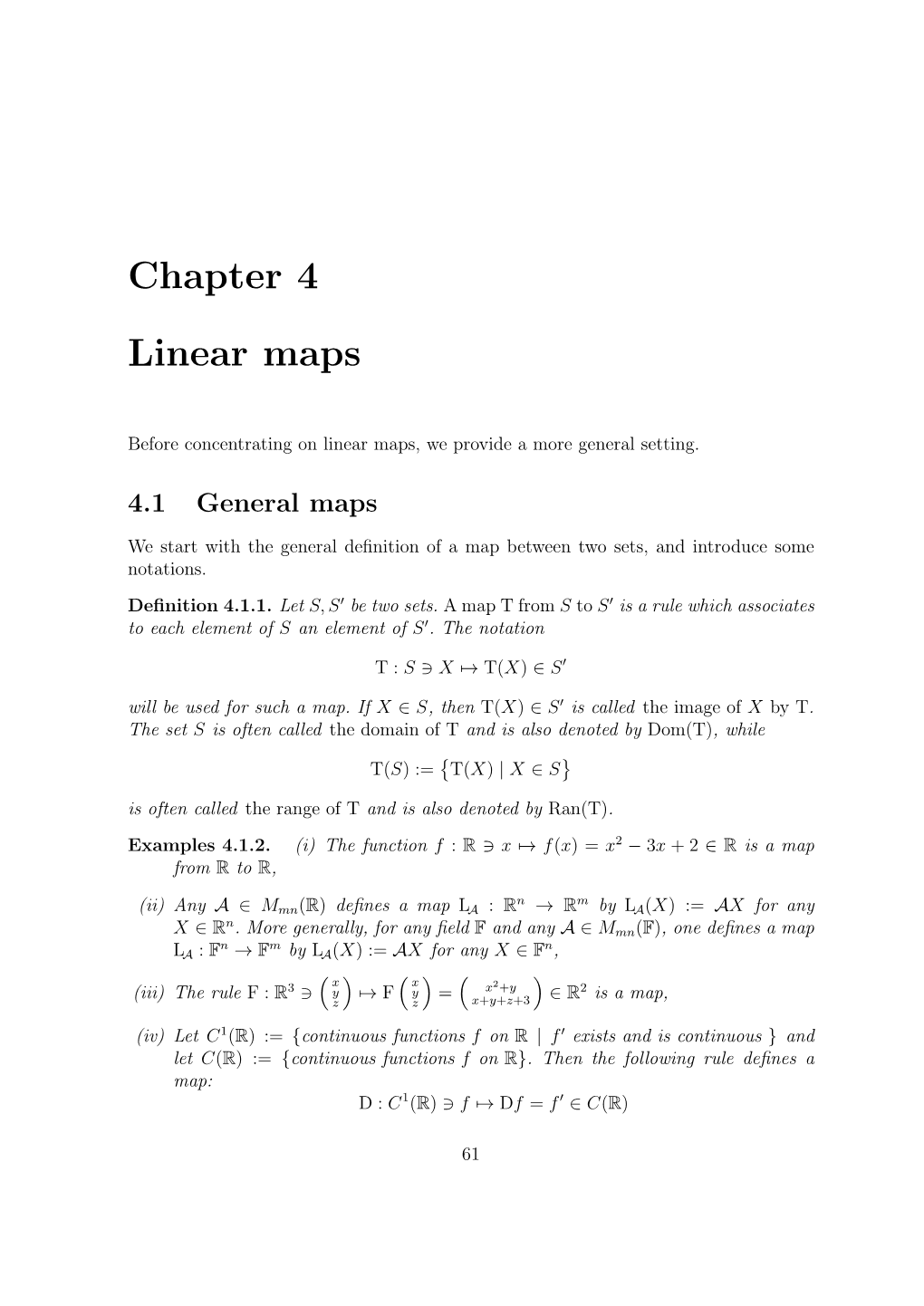 Chapter 4 Linear Maps