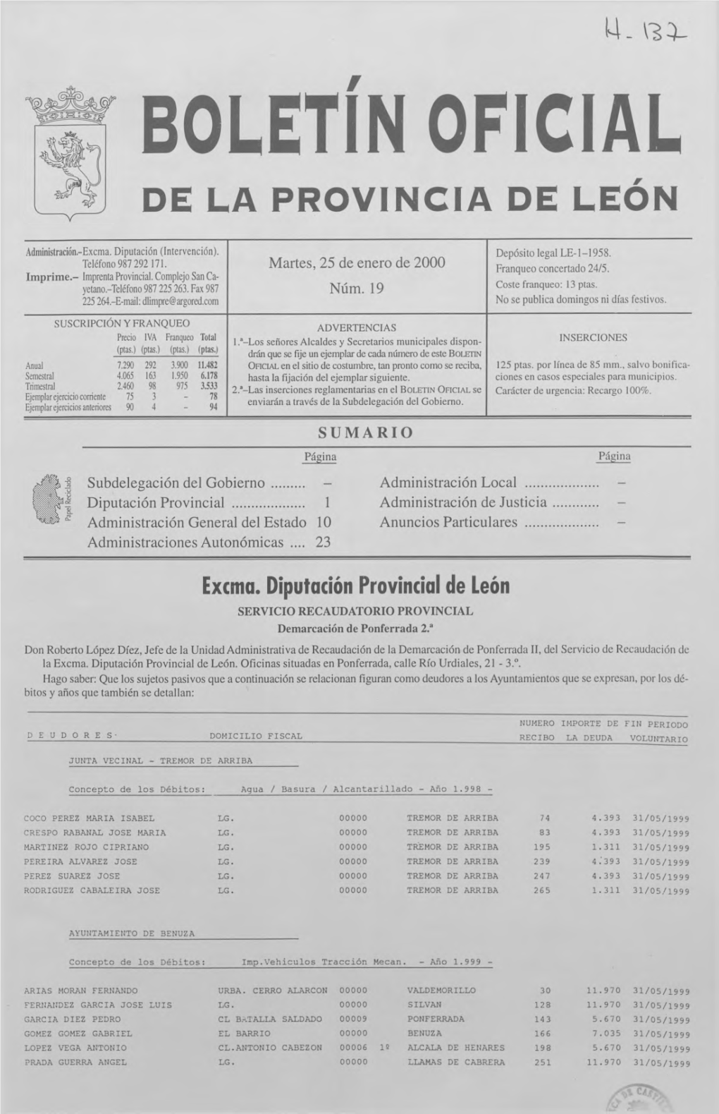 Boletín Oficial De La Provincia De León