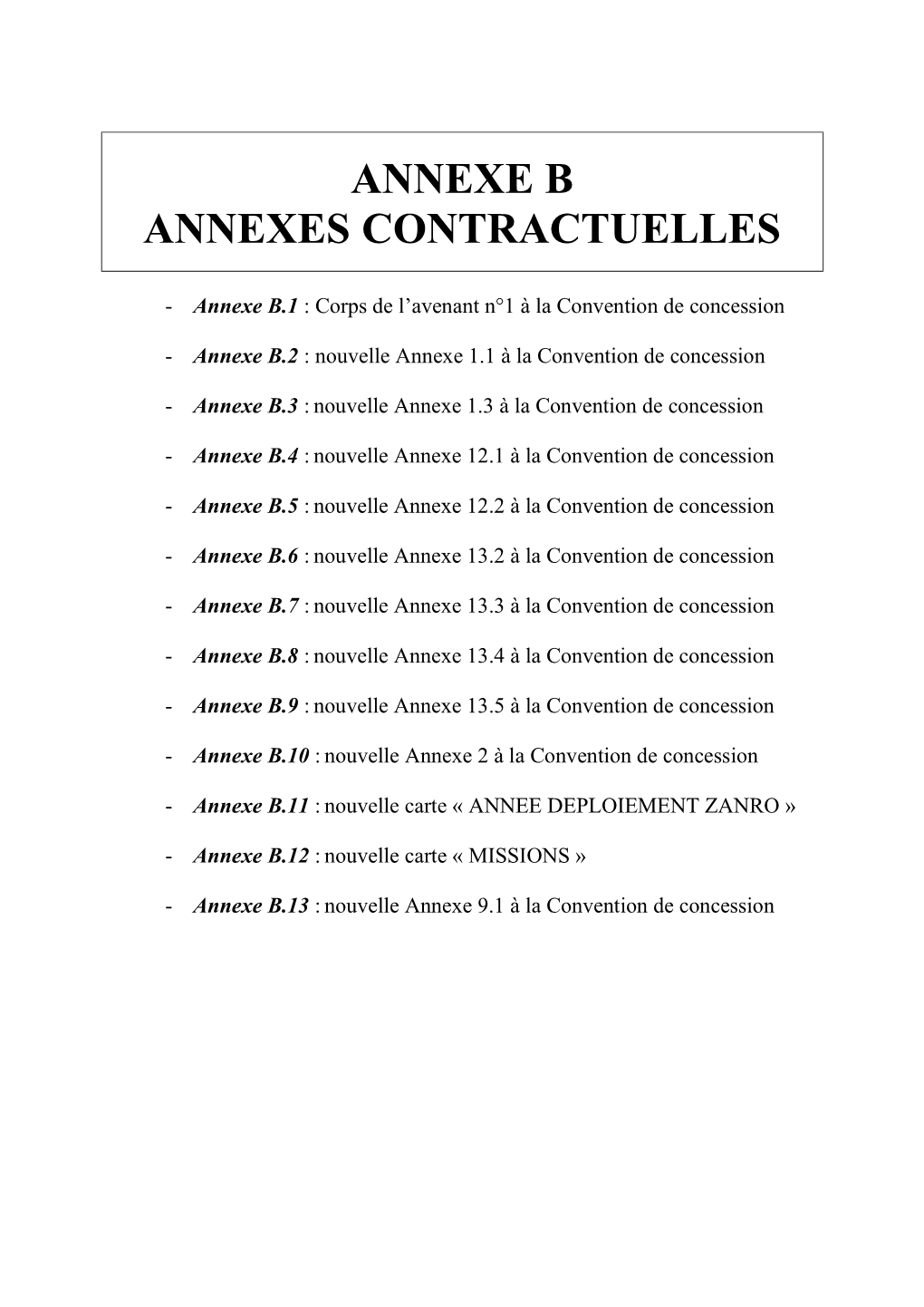 Annexe B Annexes Contractuelles