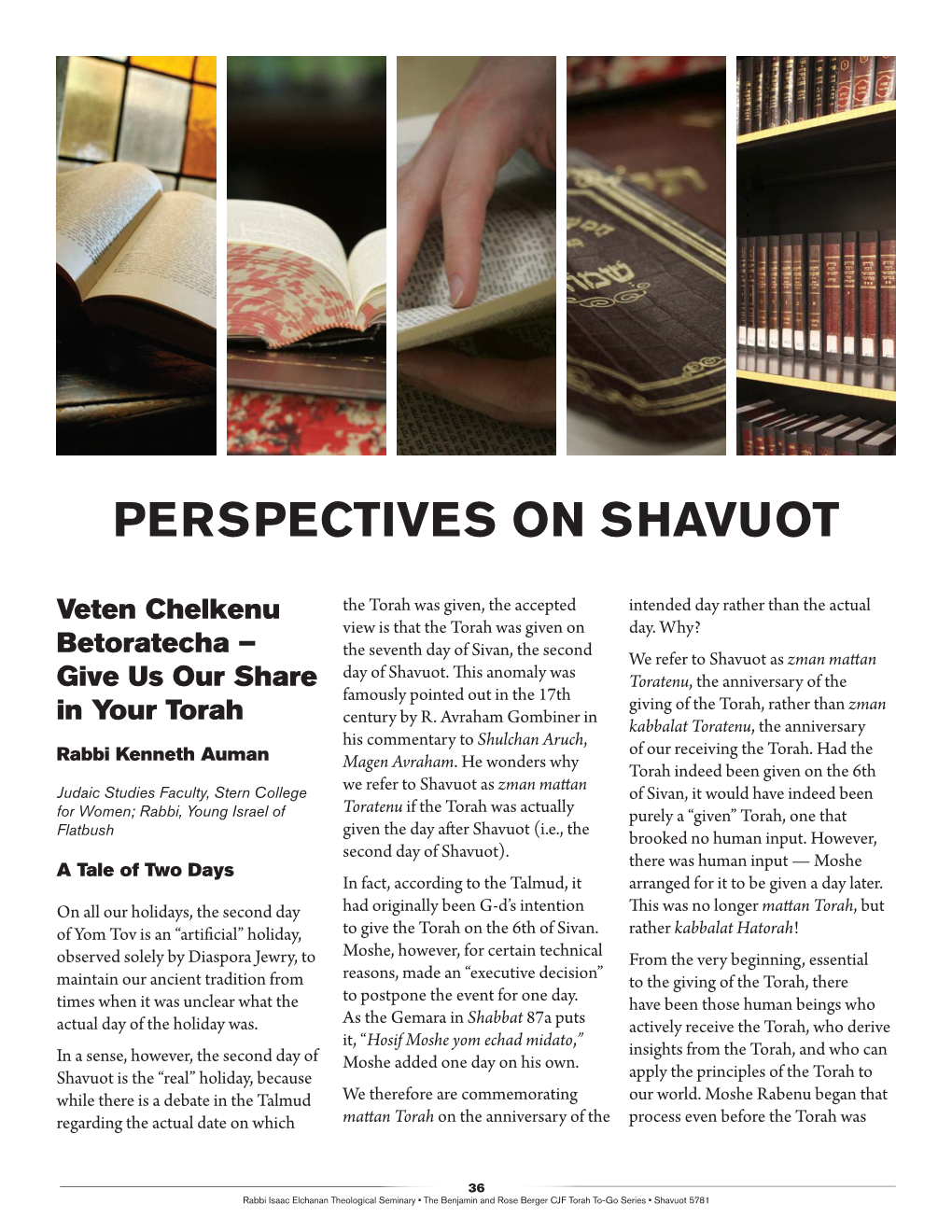 Perspectives on Shavuot