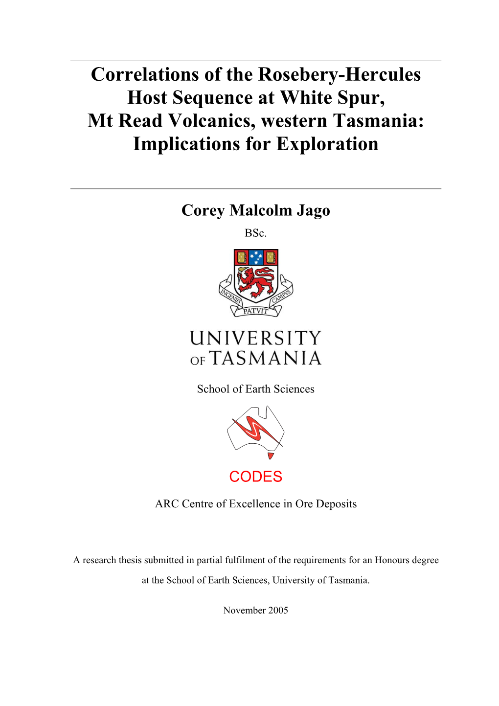 Correlations of the Rosebery-Hercules Host Sequence at White Spur, Mt Read Volcanics, Western Tasmania: Implications for Exploration