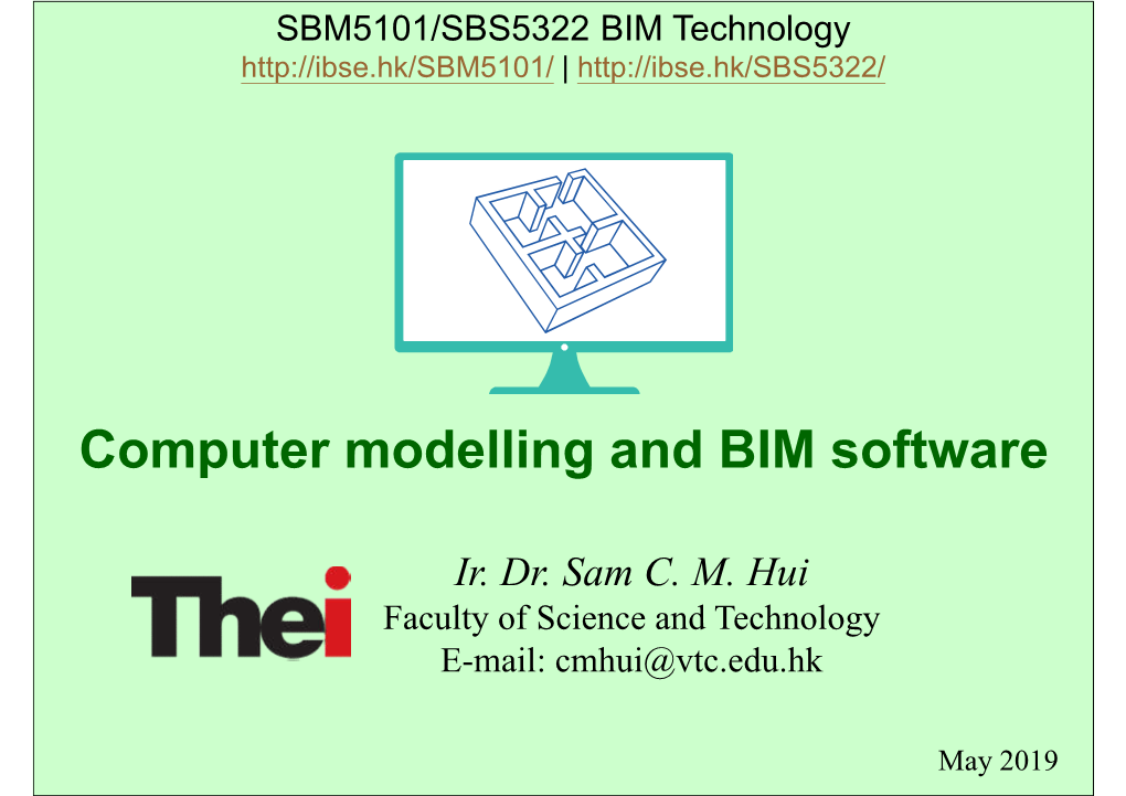 Computer Modelling and BIM Software