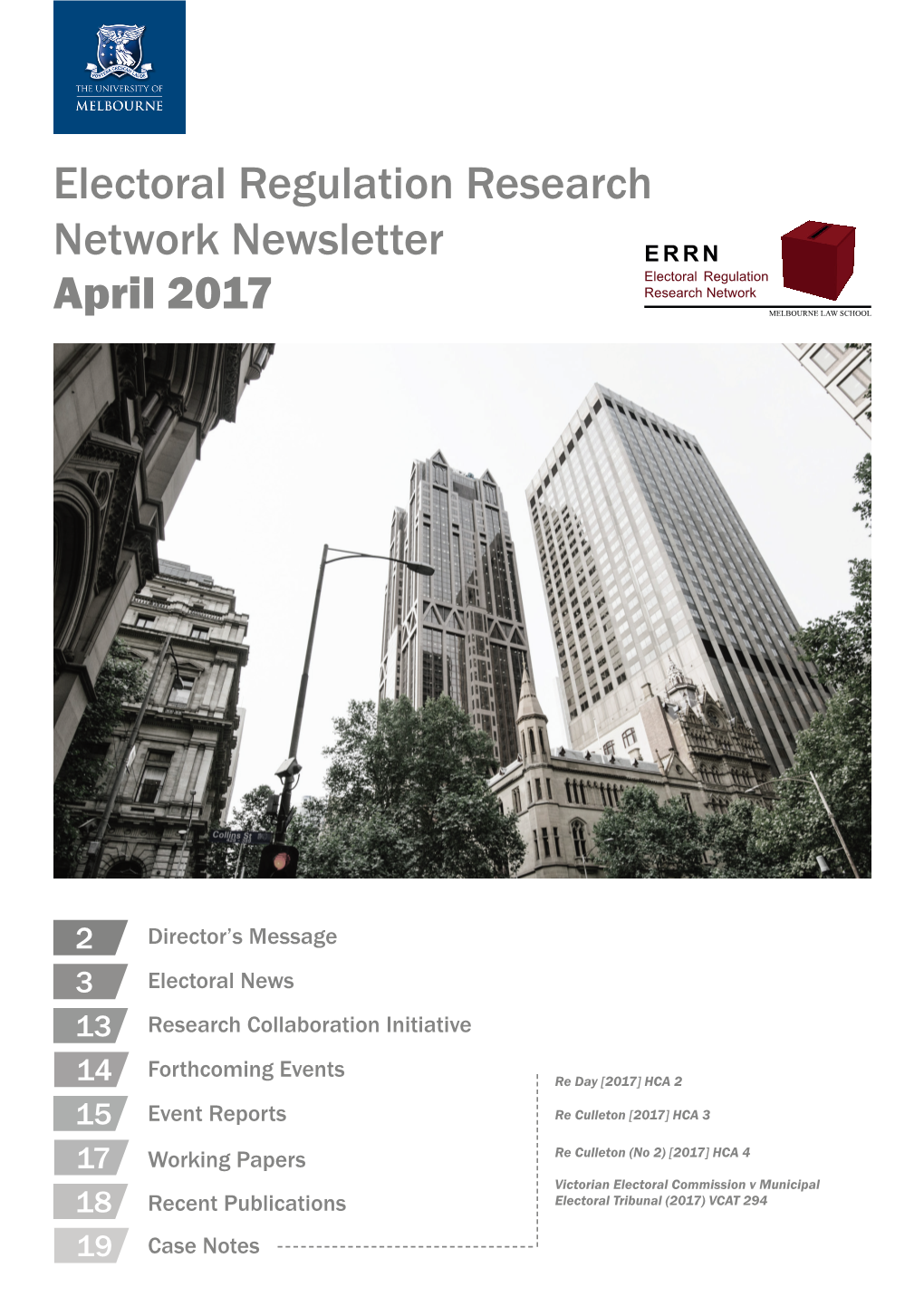 Electoral Regulation Research Network Newsletter April 2017