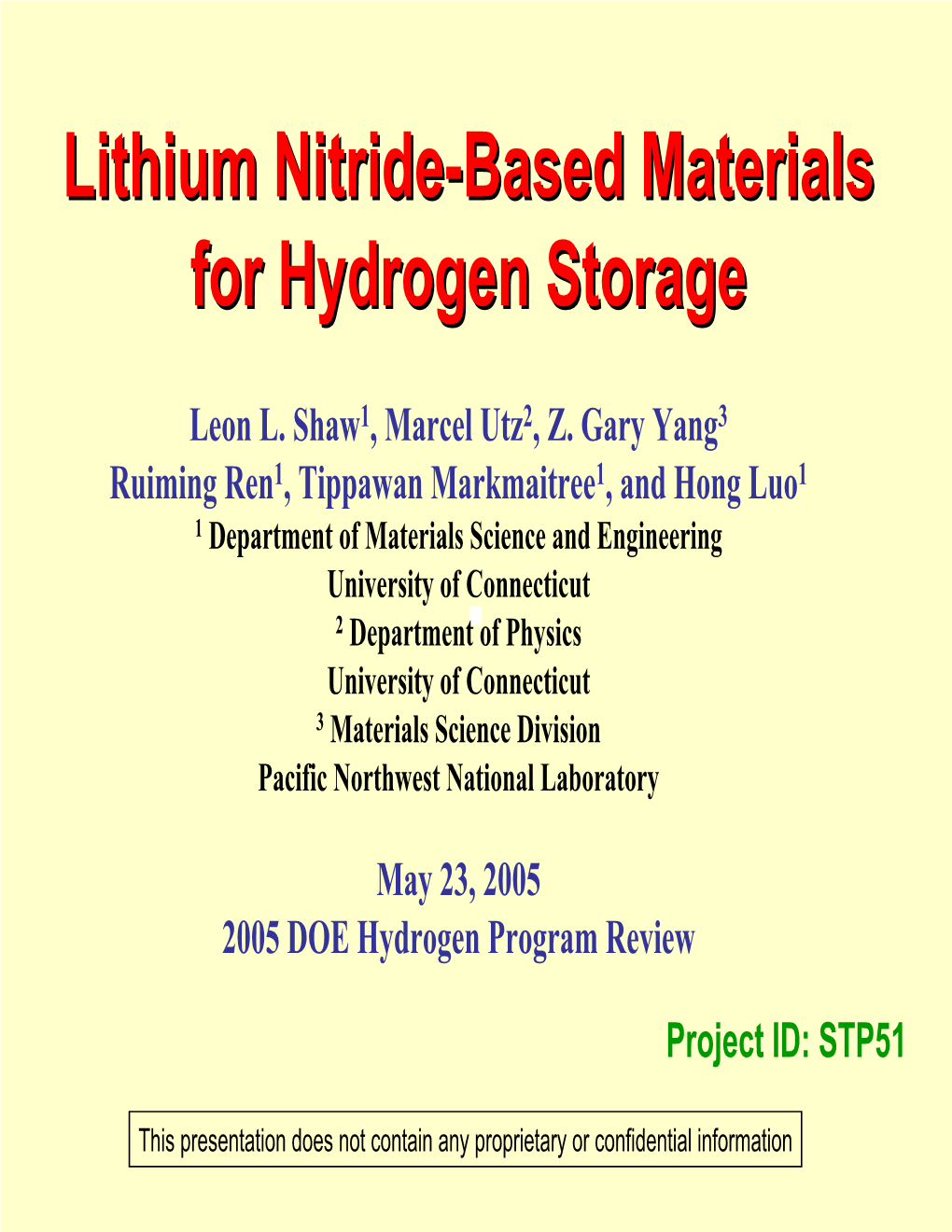 Lithium Nitride-Based Materials for Hydrogen Storage