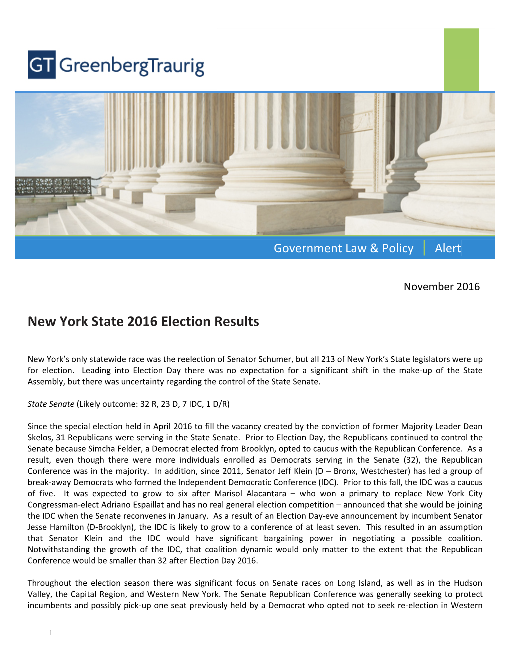 New York State 2016 Election Results