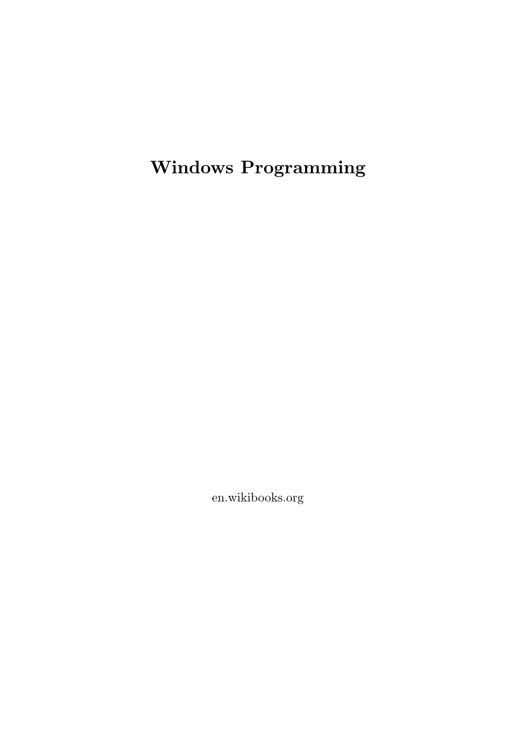 Windows Programming
