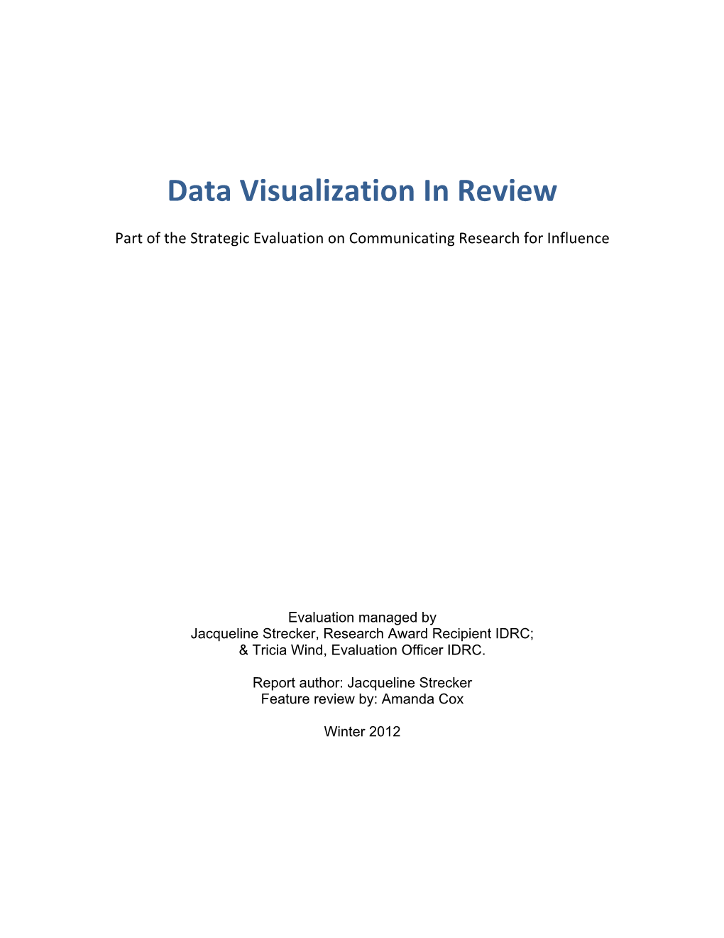 Data Visualization in Review