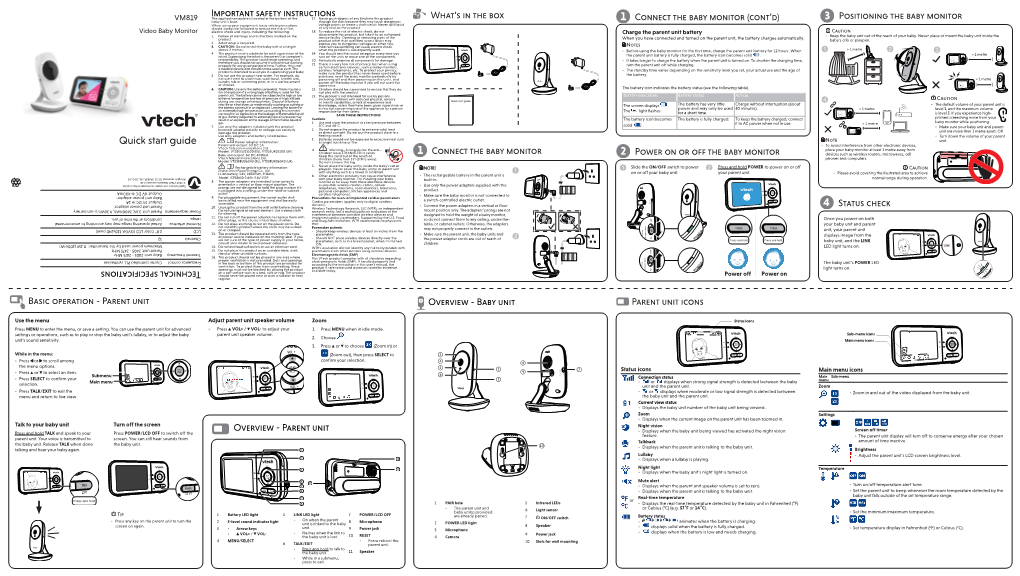 3 Positioning the Baby Monitor Baby Unit’S Base