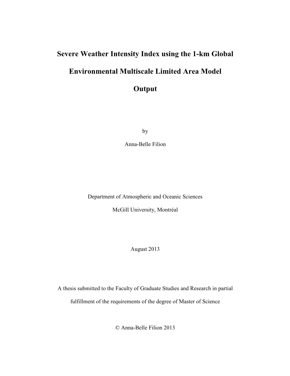 Forecasting Severe Weather Using