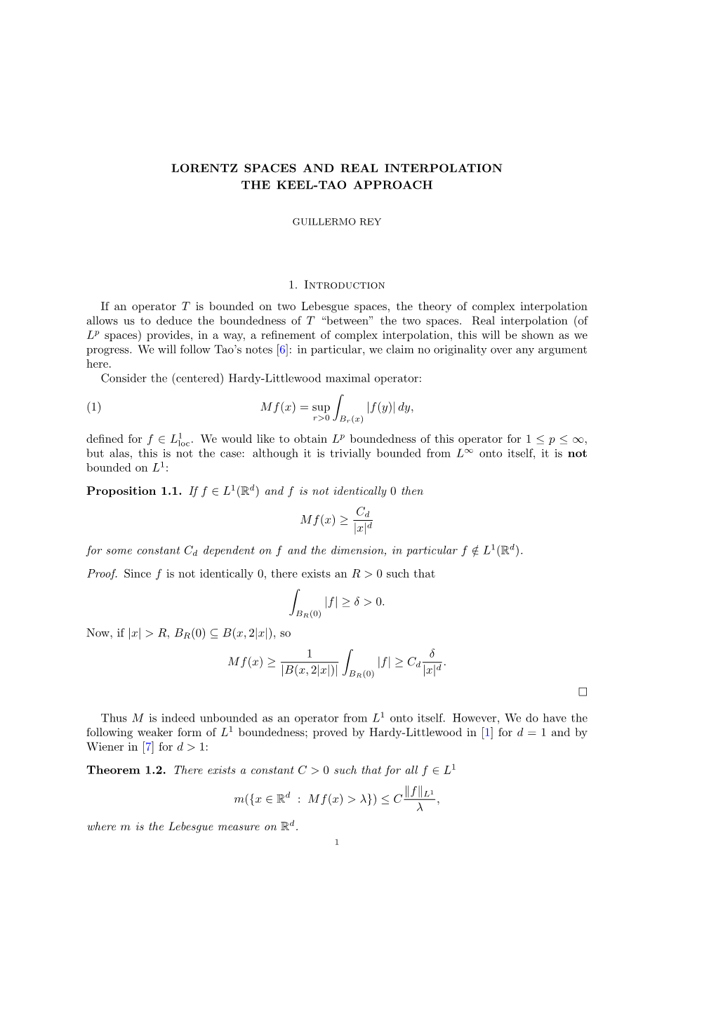 Notes on Lorentz Spaces and Interpolation