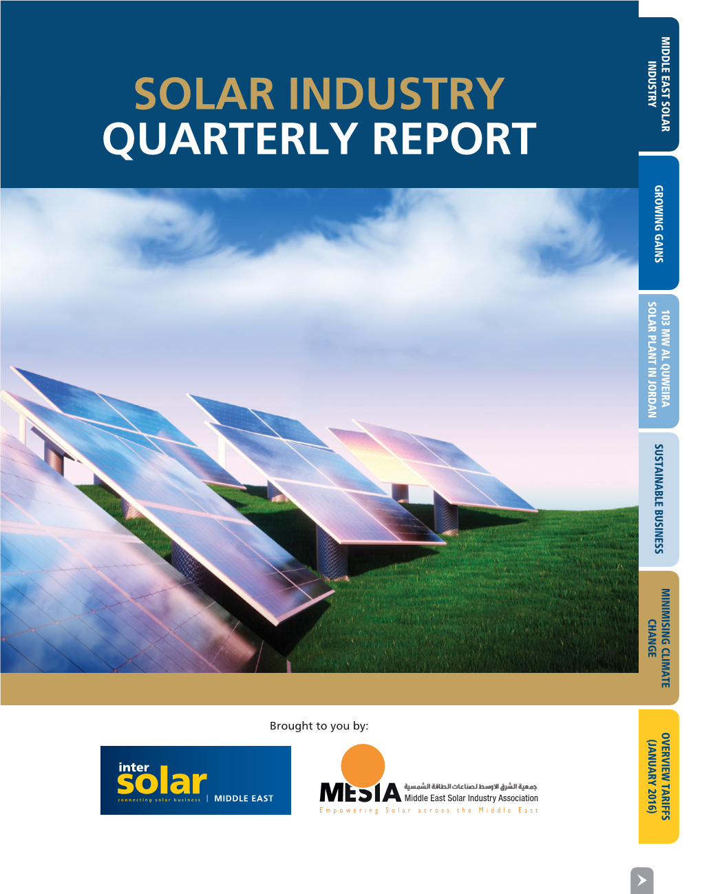 Solar Industry Quarterly Report Growing Gains Solar Plant in Jordan 103 Mw Al Quweira Sustainable Business Minimising Climate Change