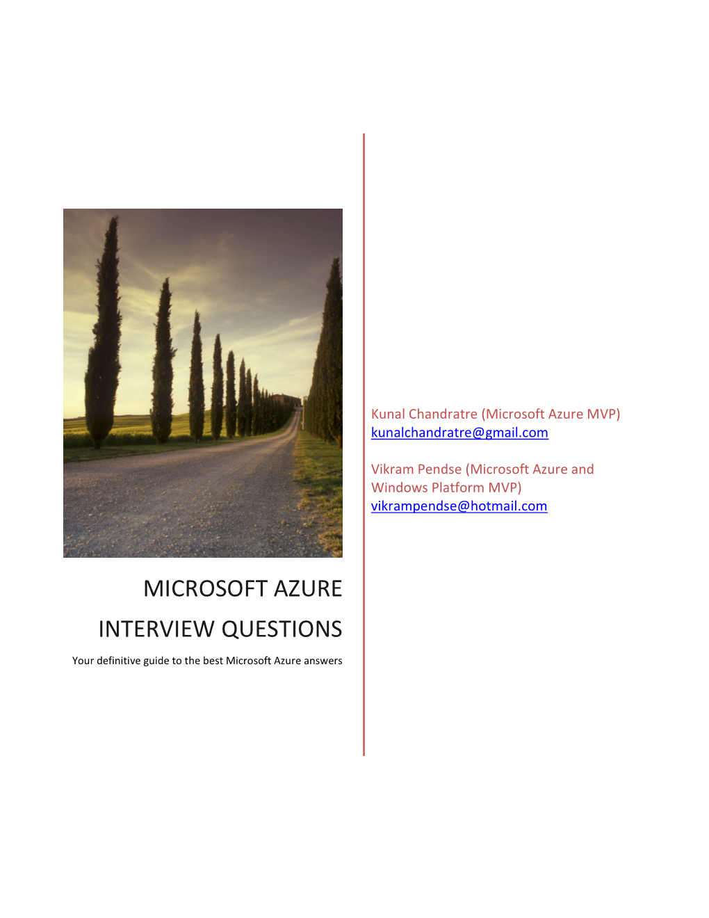 MICROSOFT AZURE INTERVIEW QUESTIONS Your Definitive Guide to the Best Microsoft Azure Answers