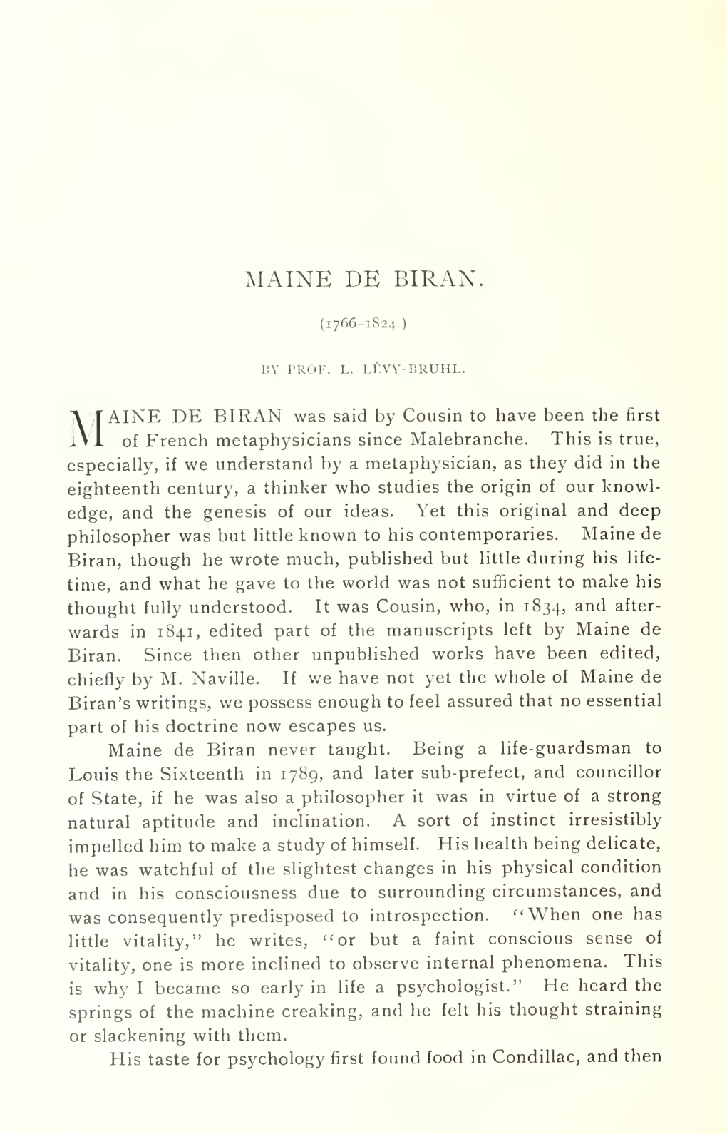 Maine De Biran