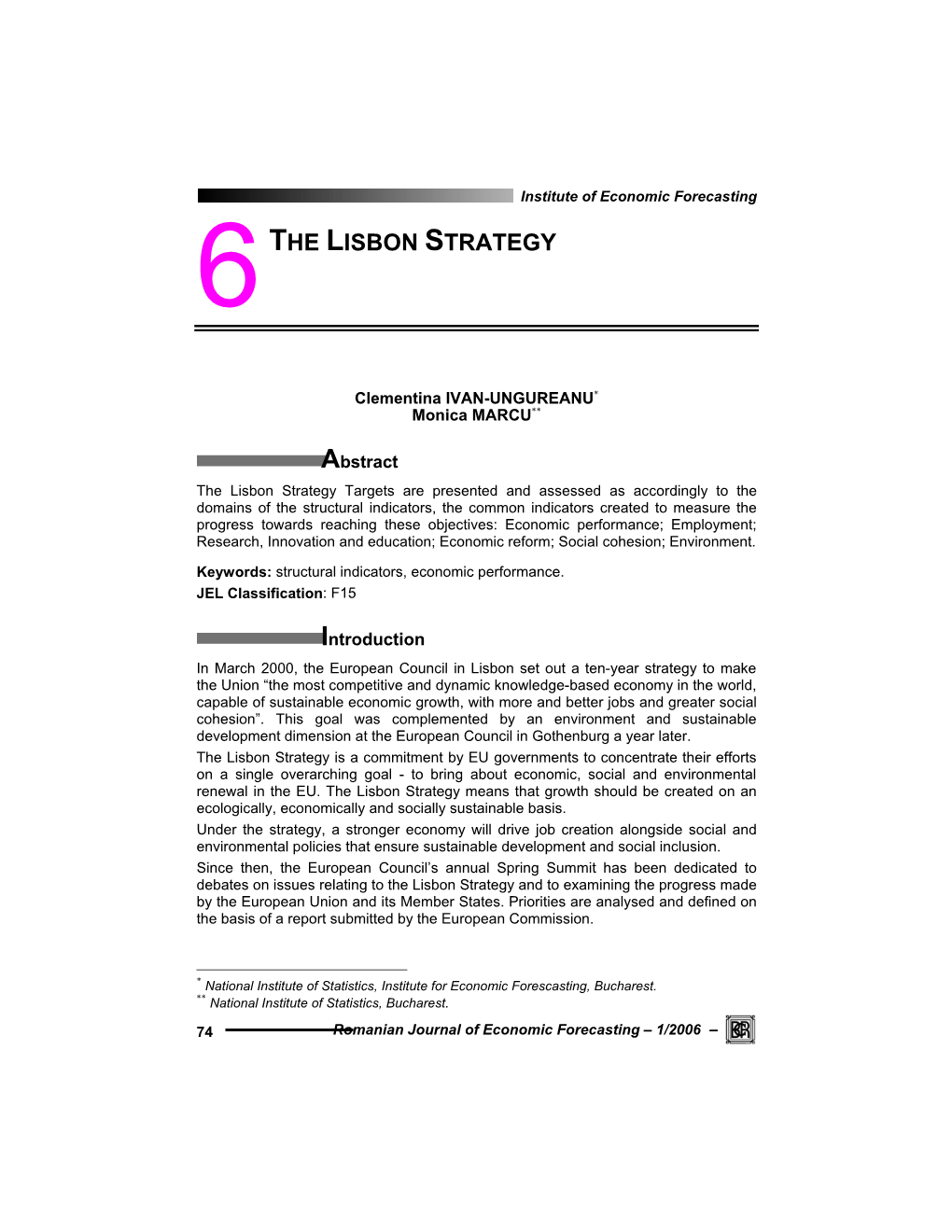 The Lisbon Strategy