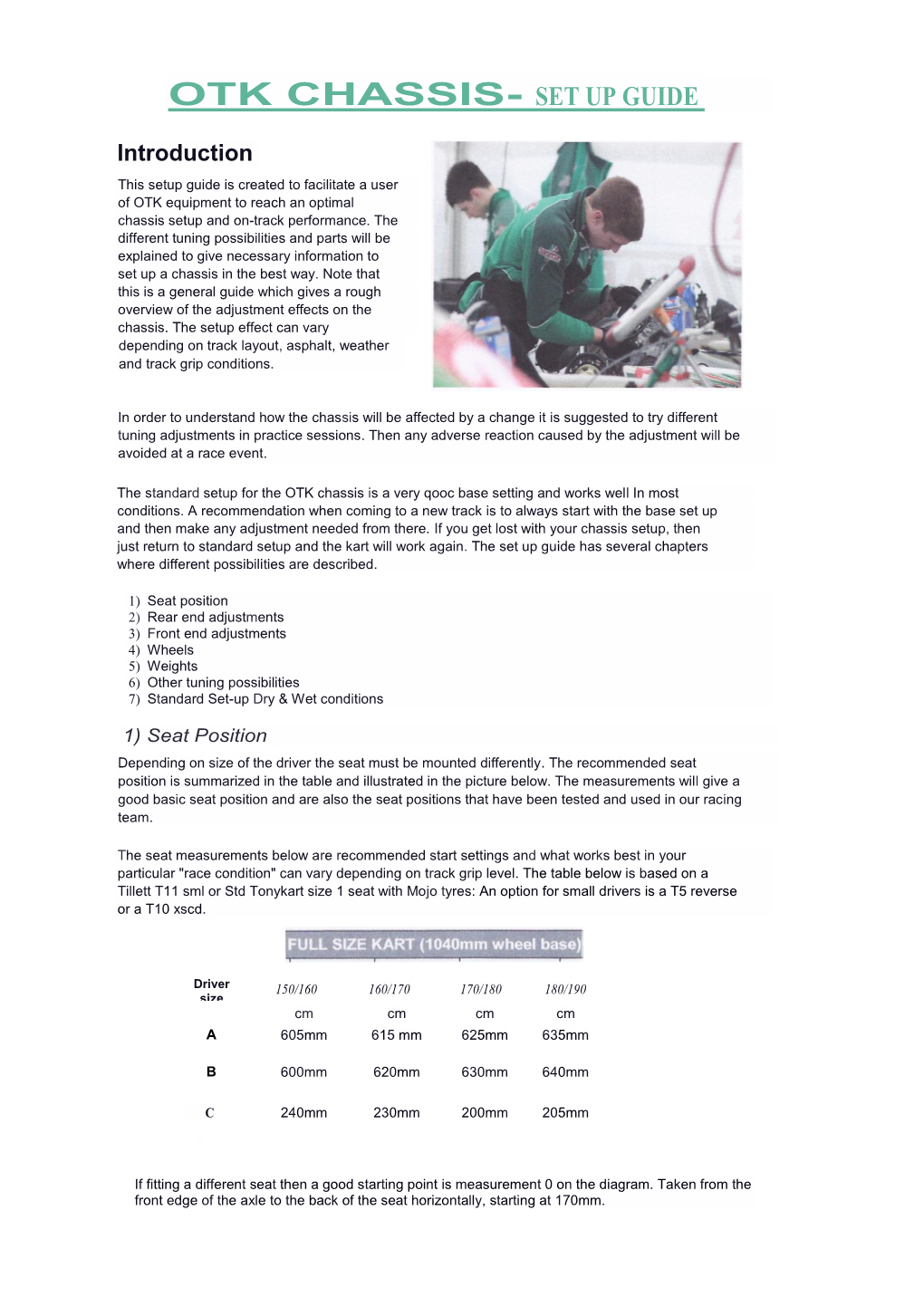 Otk Chassis- Set up Guide