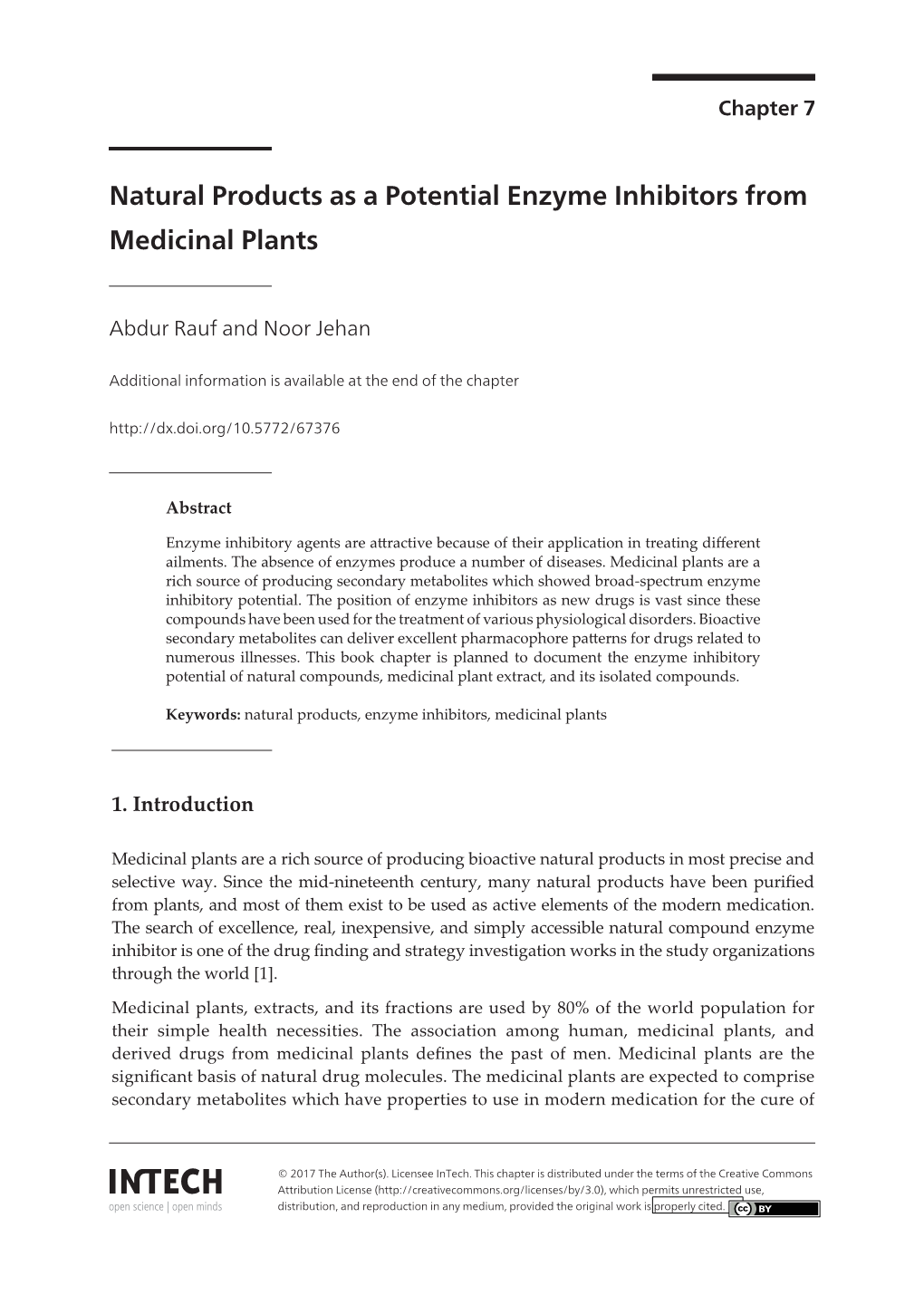 Natural Products As a Potential Enzyme Inhibitors from Medicinal Plants