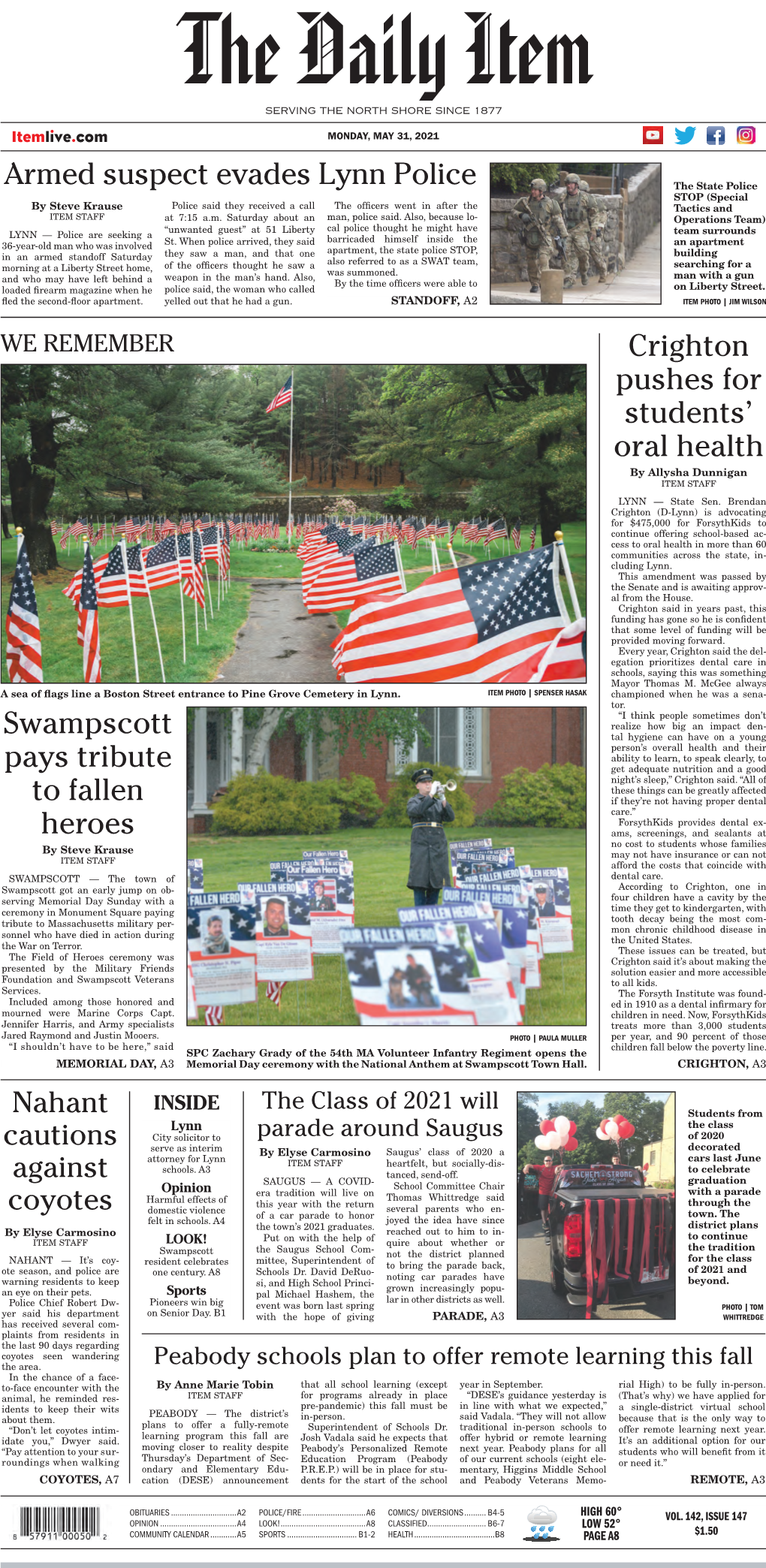 Swampscott Pays Tribute to Fallen Heroes Crighton Pushes For