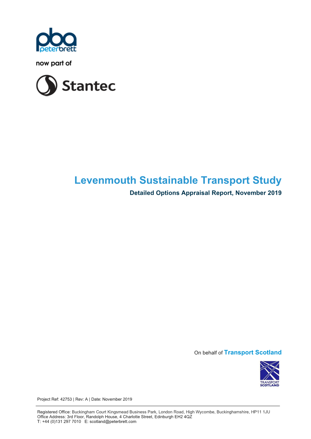 Levenmouth Sustainable Transport Study Detailed Options Appraisal Report, November 2019