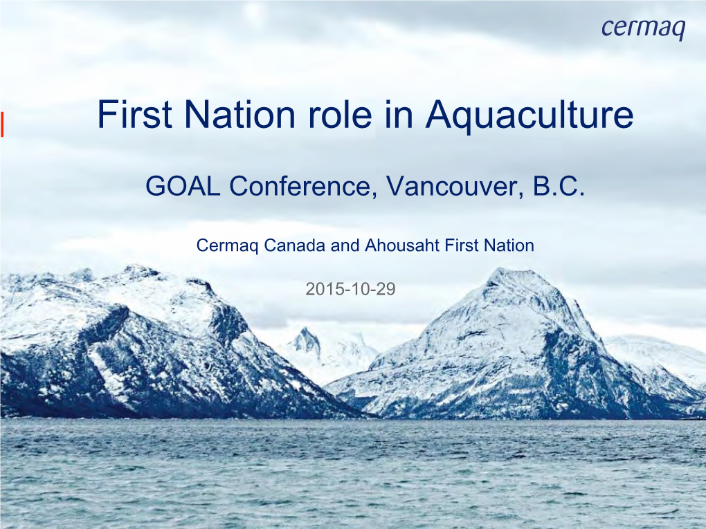 First Nation Role in Aquaculture