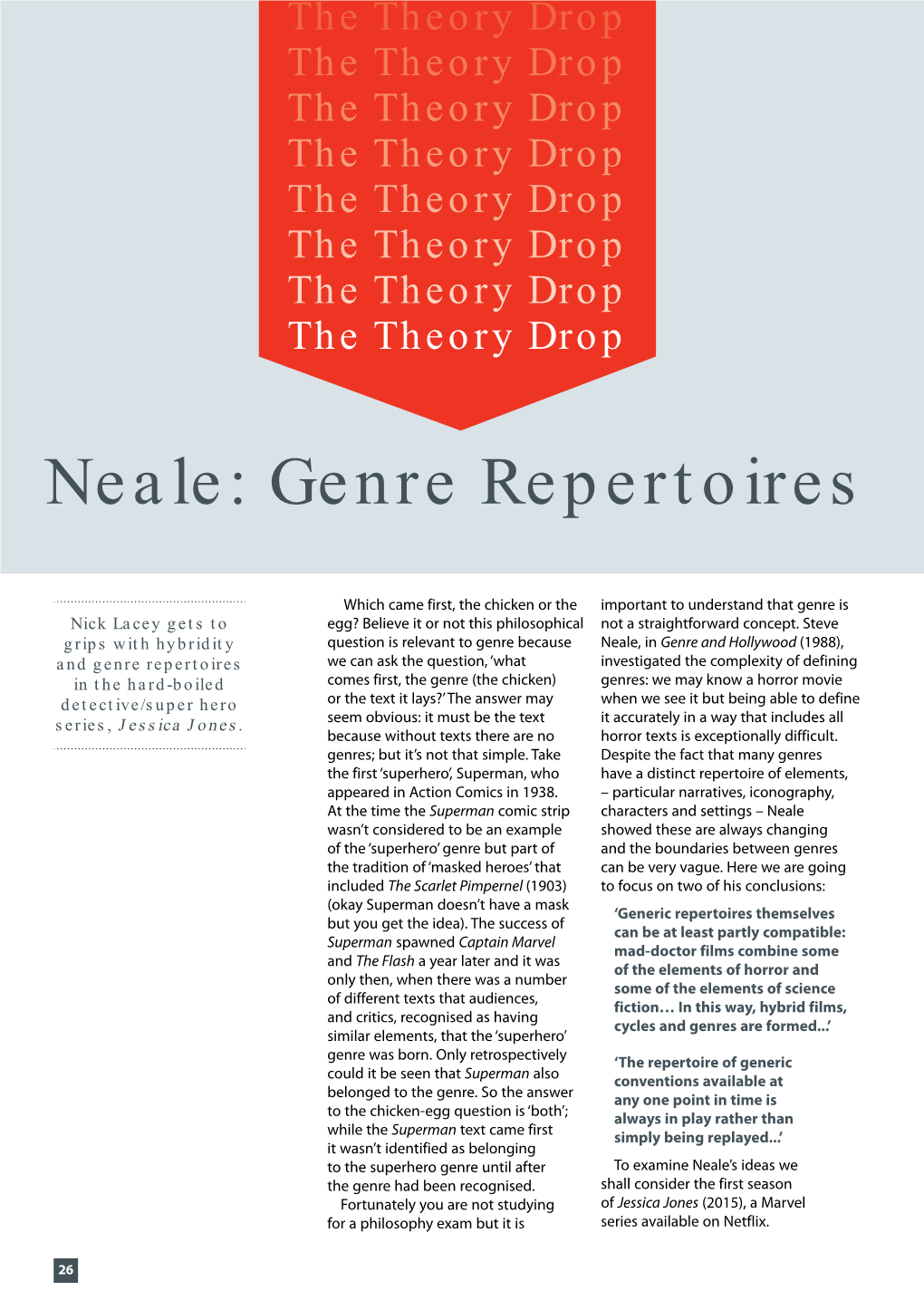 Neale: Genre Repertoires