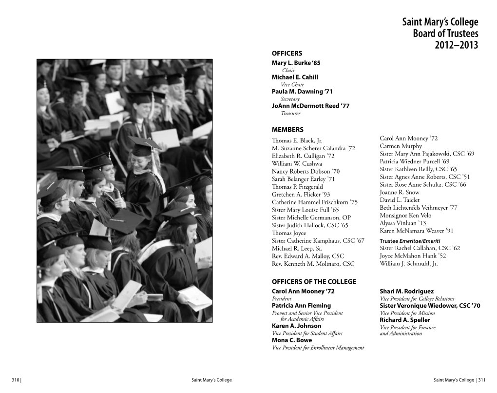 Saint Mary's College Board of Trustees 2012–2013