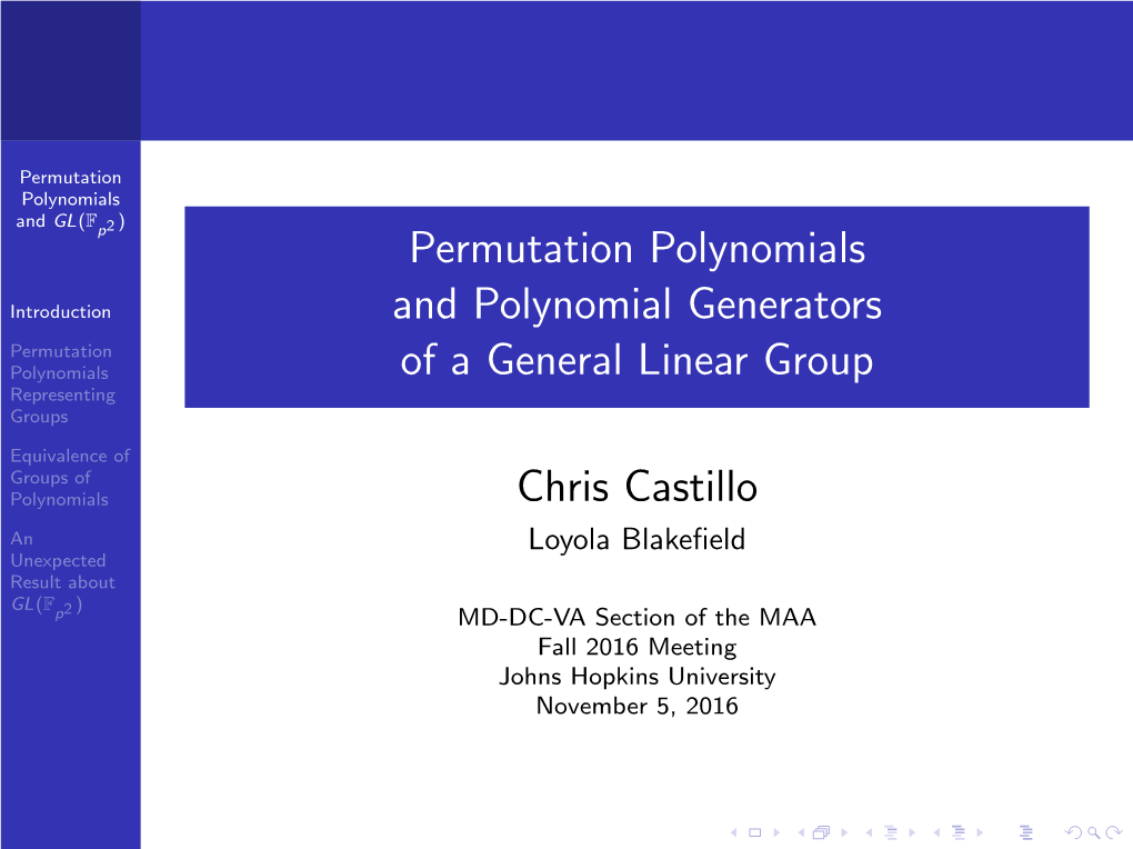 Permutation Polynomials and Polynomial Generators of a General