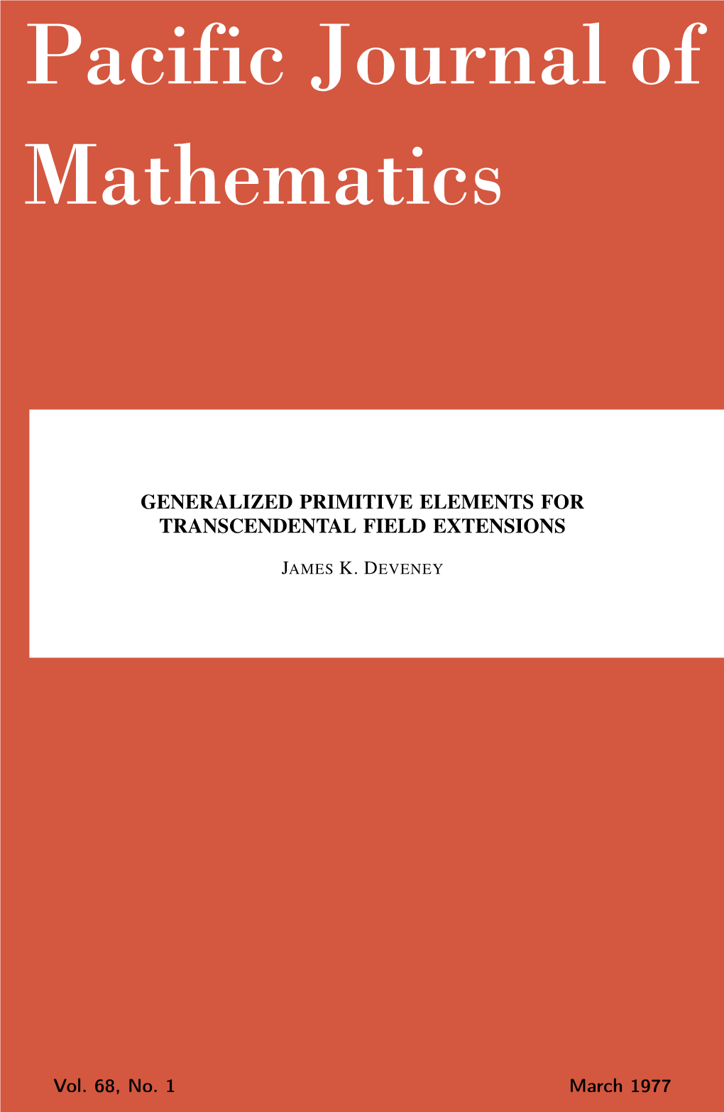 Generalized Primitive Elements for Transcendental Field Extensions