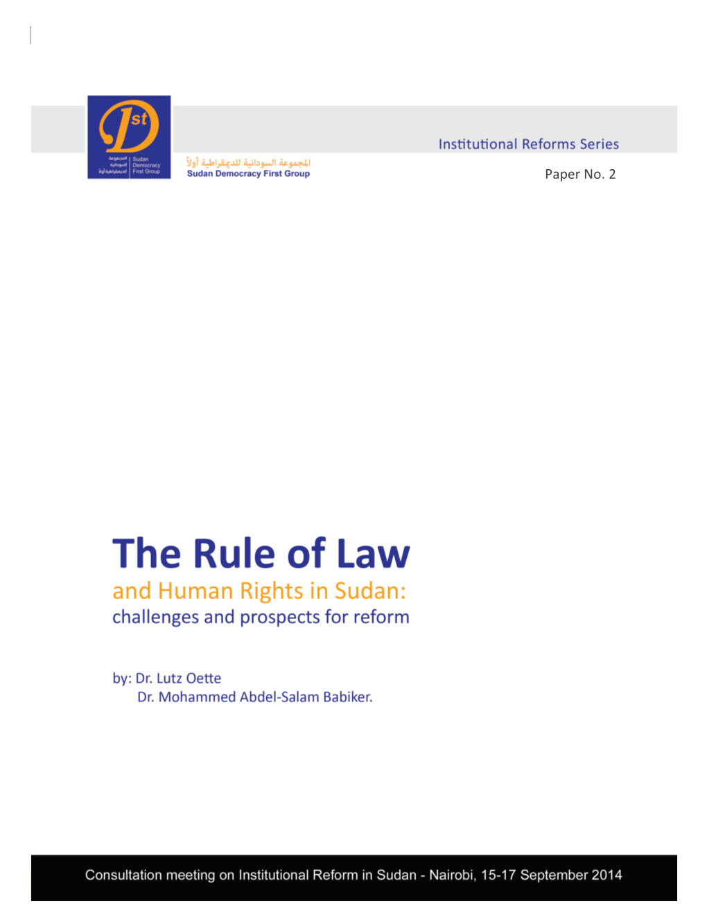 The Rule of Law and Human Rights in Sudan: Challenges and Prospects for Reform